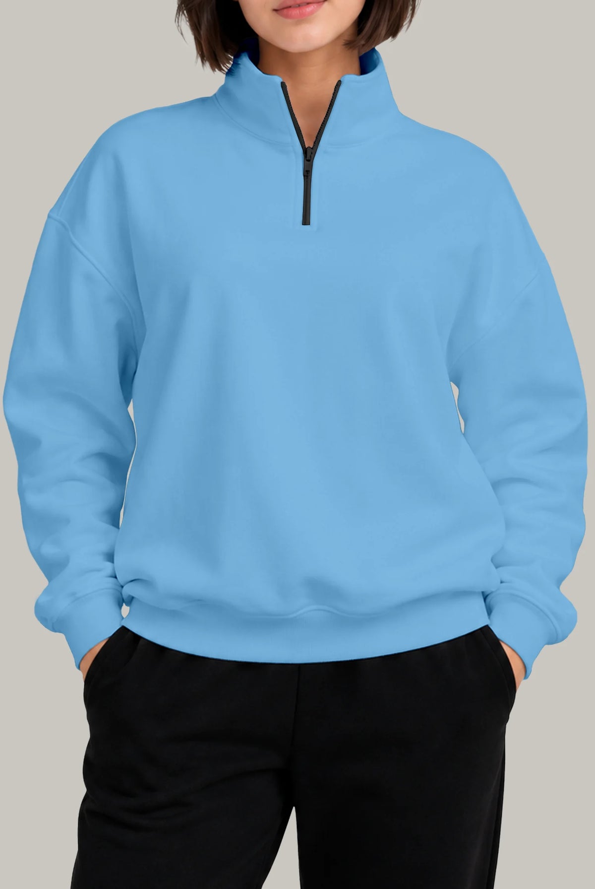 Hoodie Half Zip Unisex - FashionTex