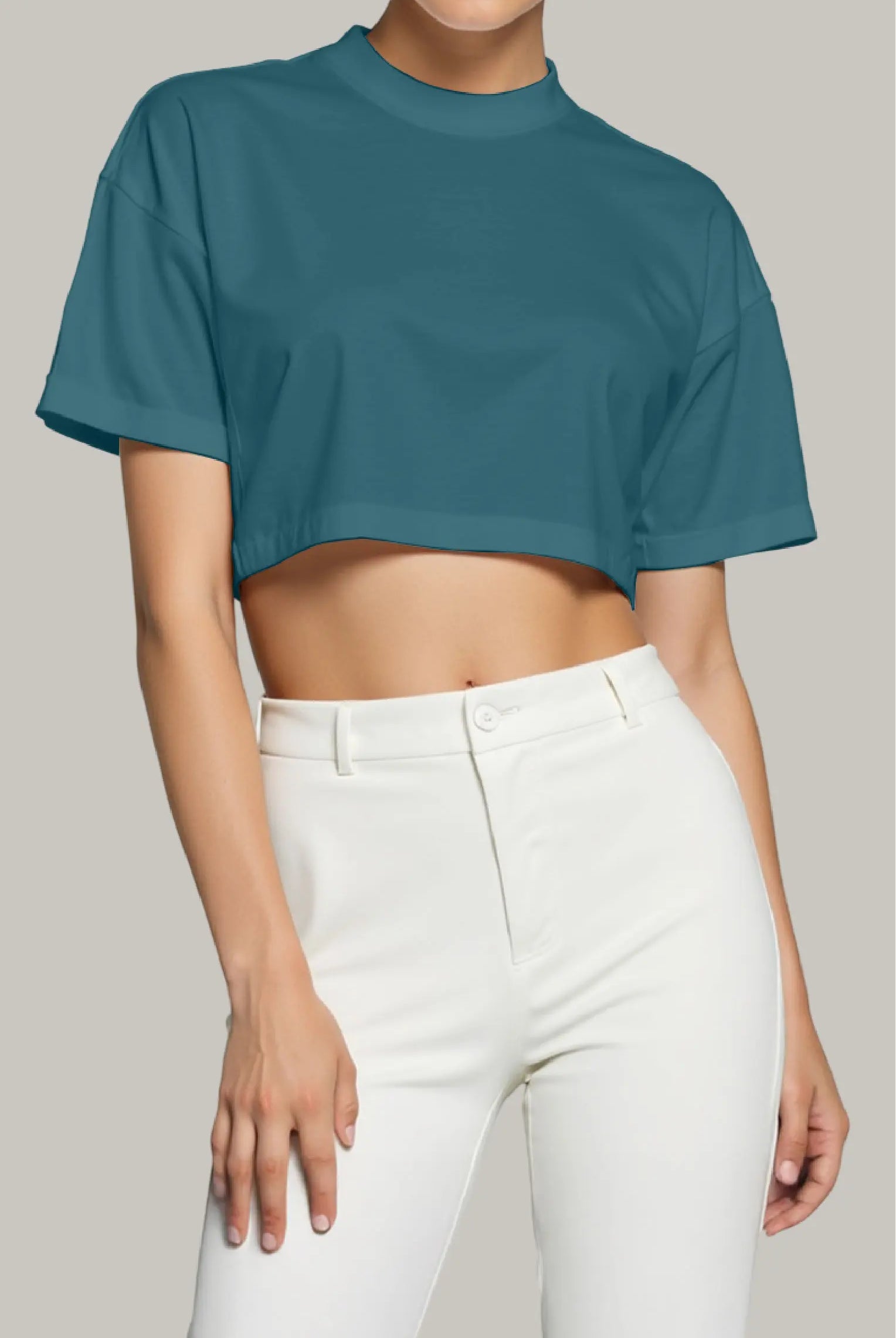 Franela Oversized Croptop 100% Algodón - FashionTex