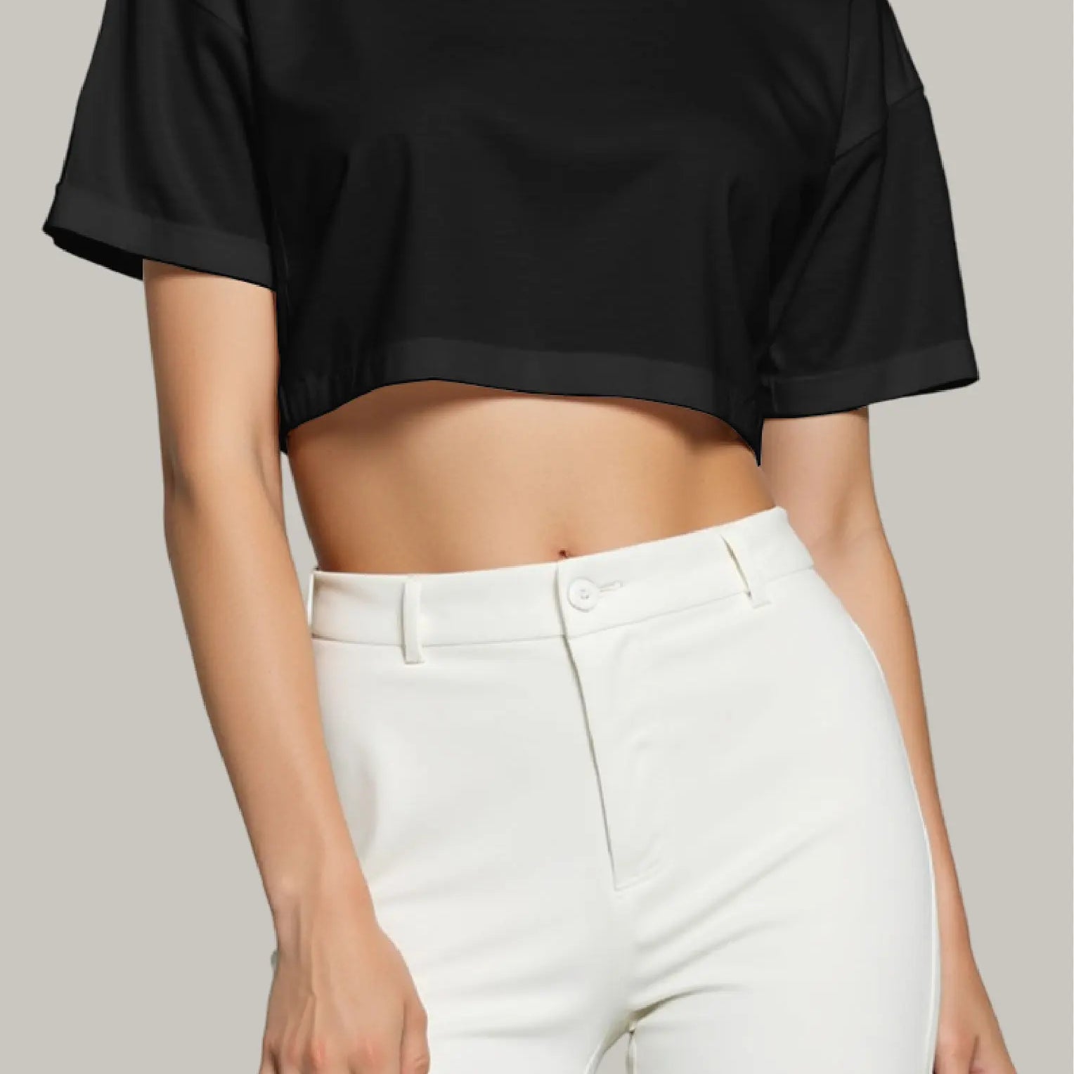 Franela Oversized Croptop 100% Algodón - FashionTex