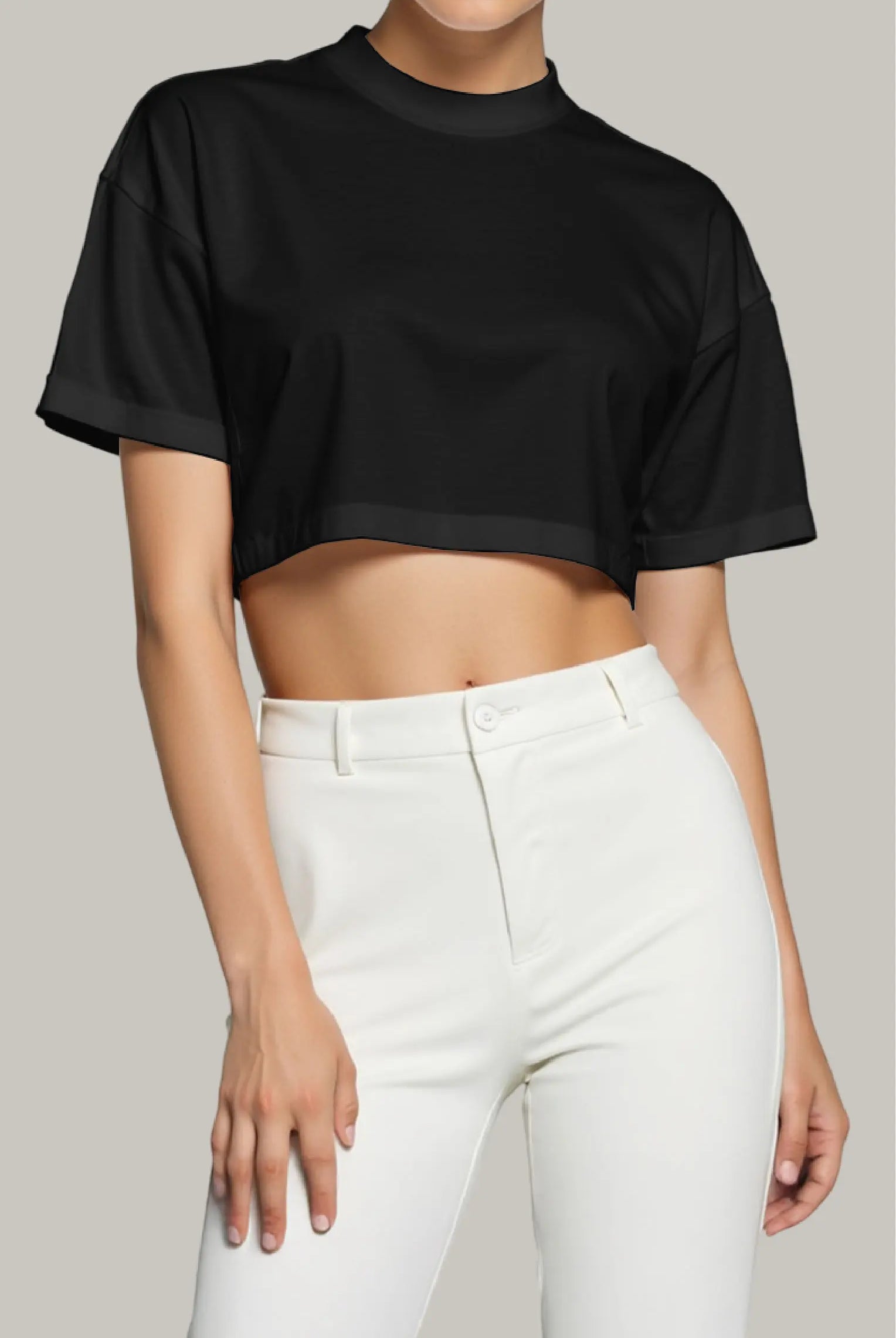 Franela Oversized Croptop 100% Algodón - FashionTex