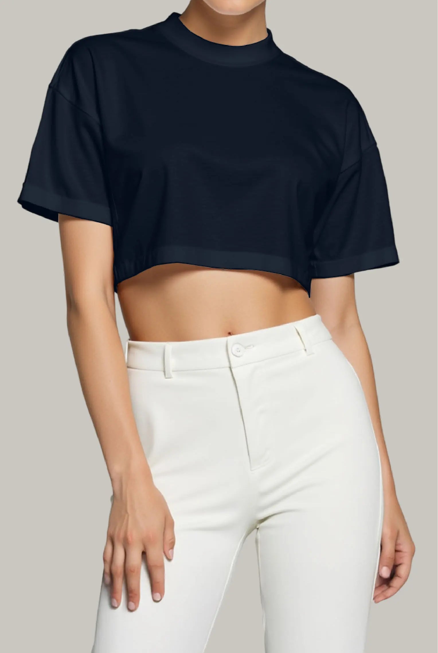 Franela Oversized Croptop 100% Algodón - FashionTex