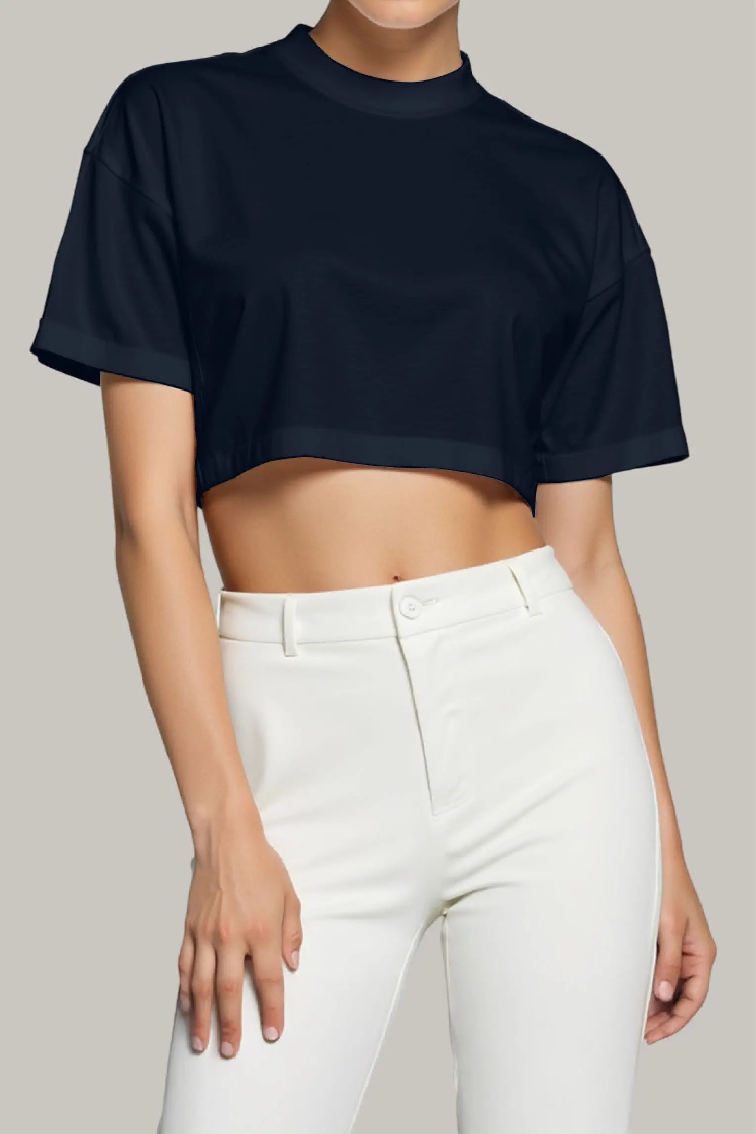 Franela Oversized Croptop 100% Algodón - FashionTex