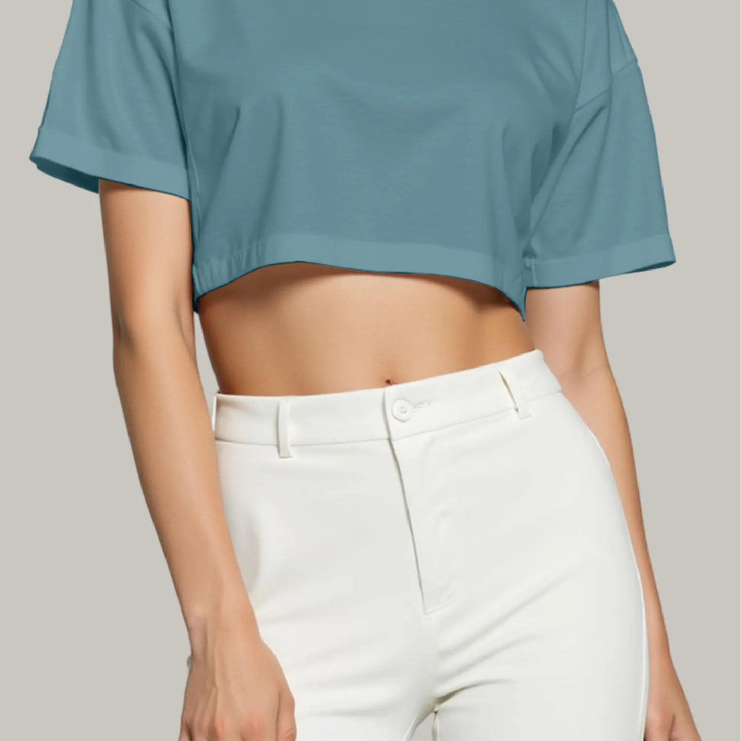 Franela Oversized Croptop 100% Algodón - FashionTex
