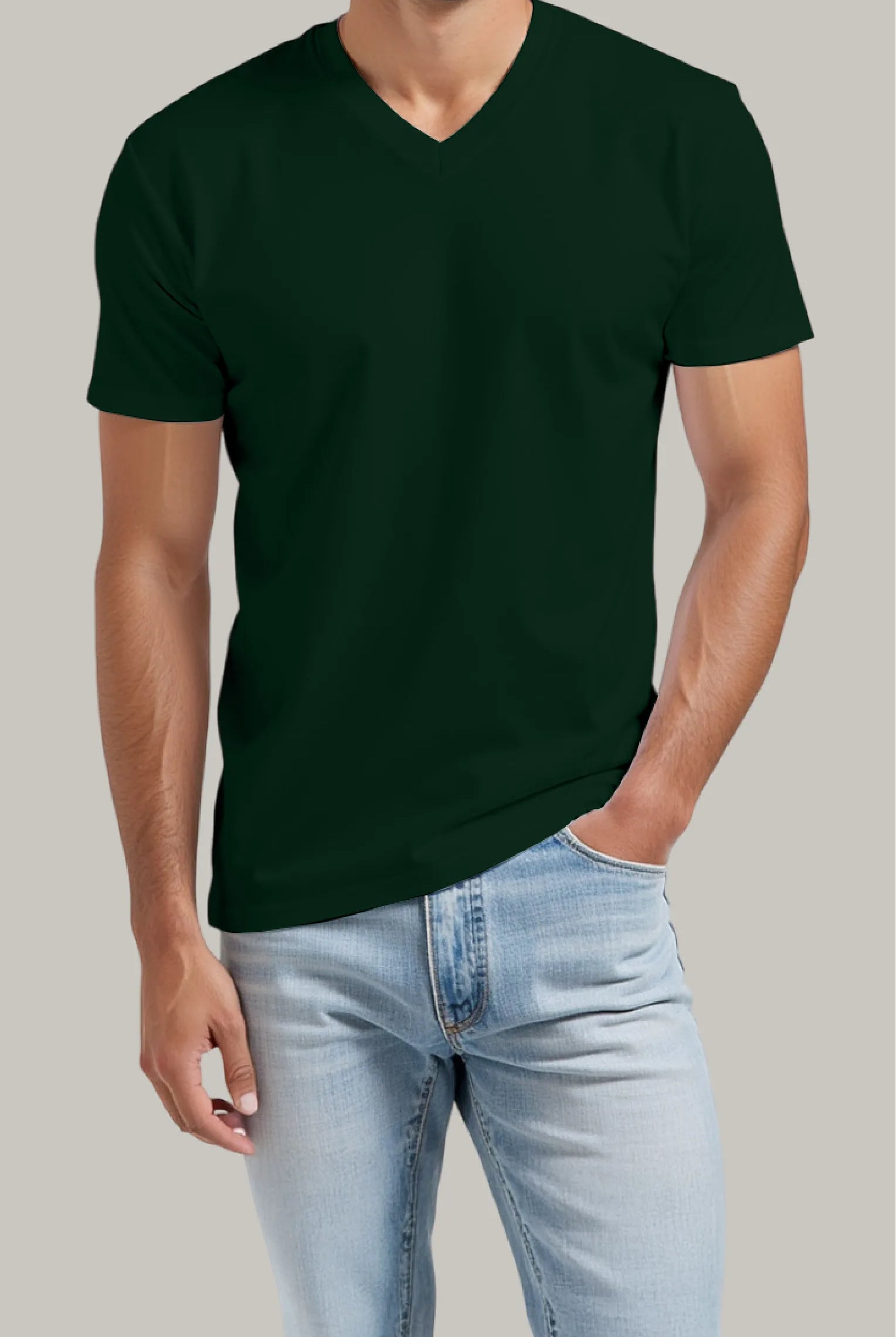 Franela Regular Hombre Cuello en V - FashionTex