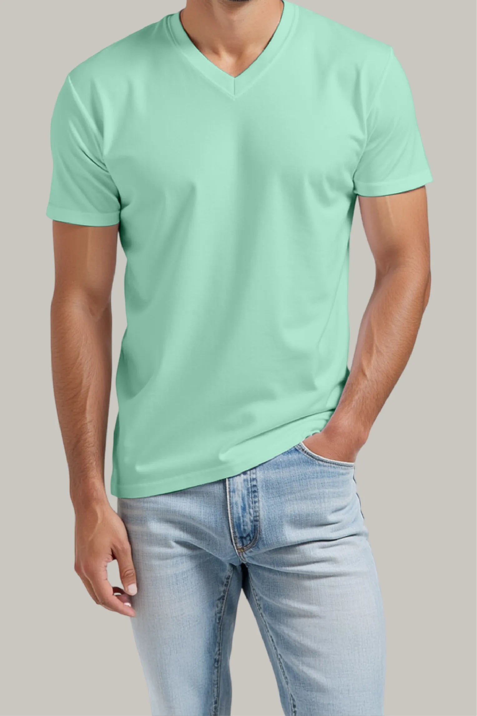 Franela Regular Hombre Cuello en V - FashionTex