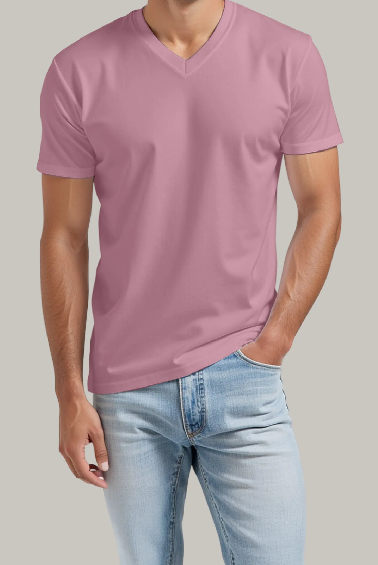 Franela Regular Hombre Cuello en V - FashionTex