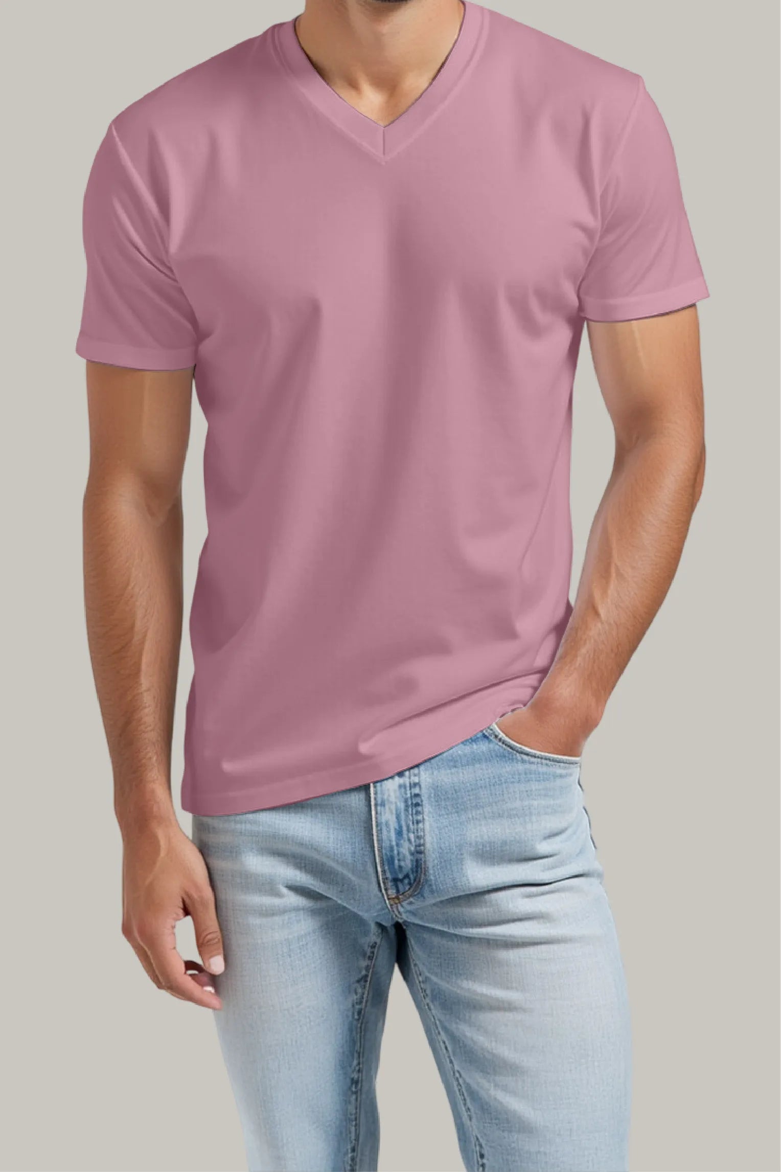 Franela Regular Hombre Cuello en V - FashionTex