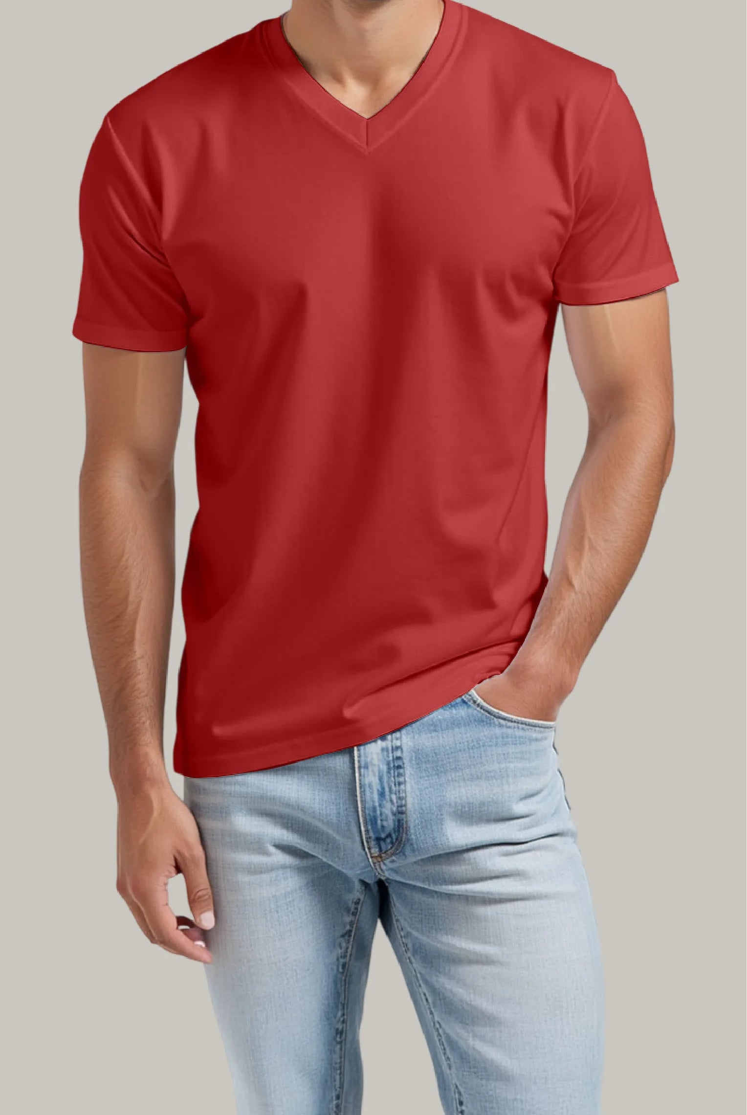 Franela Regular Hombre Cuello en V - FashionTex