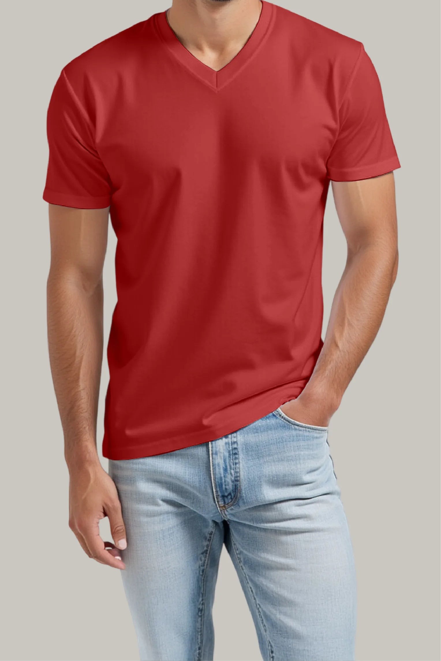 Franela Regular Hombre Cuello en V - FashionTex