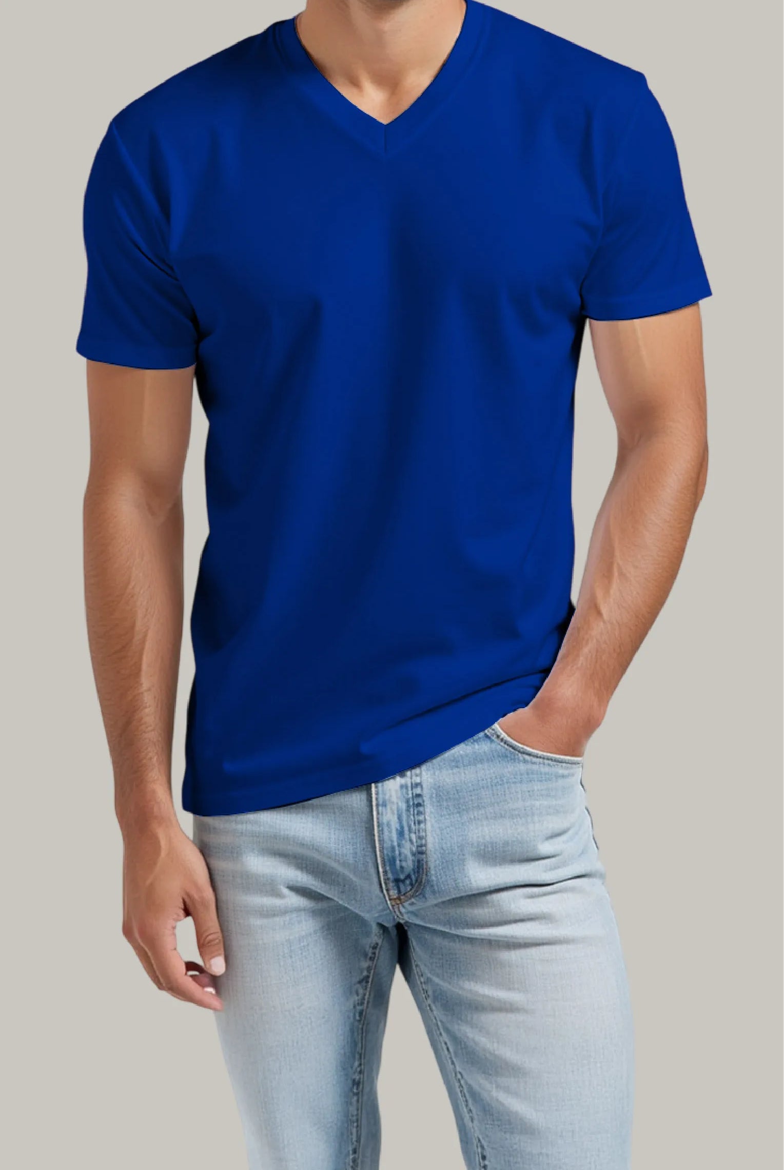 Franela Regular Hombre Cuello en V - FashionTex