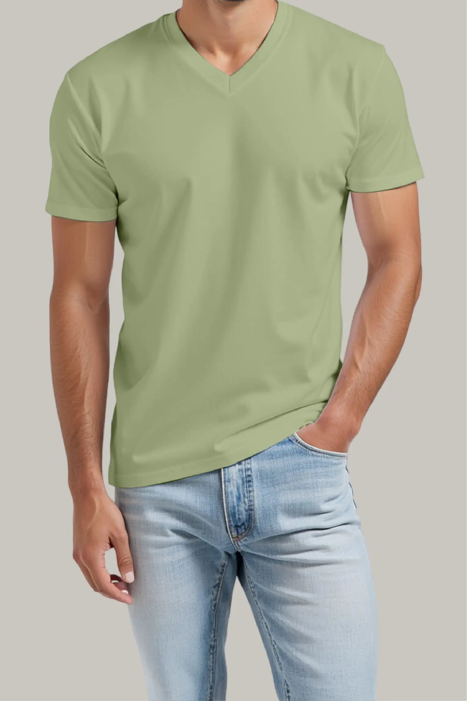 Franela Regular Hombre Cuello en V - FashionTex