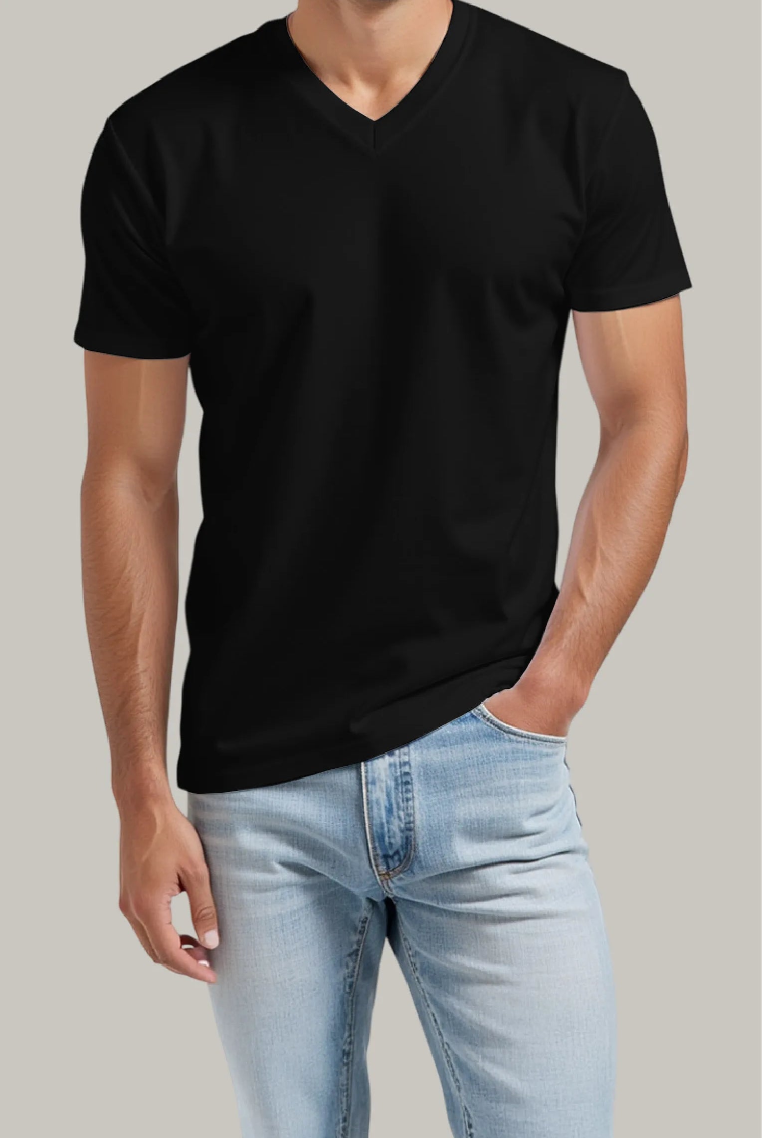 Franela Regular Hombre Cuello en V - FashionTex