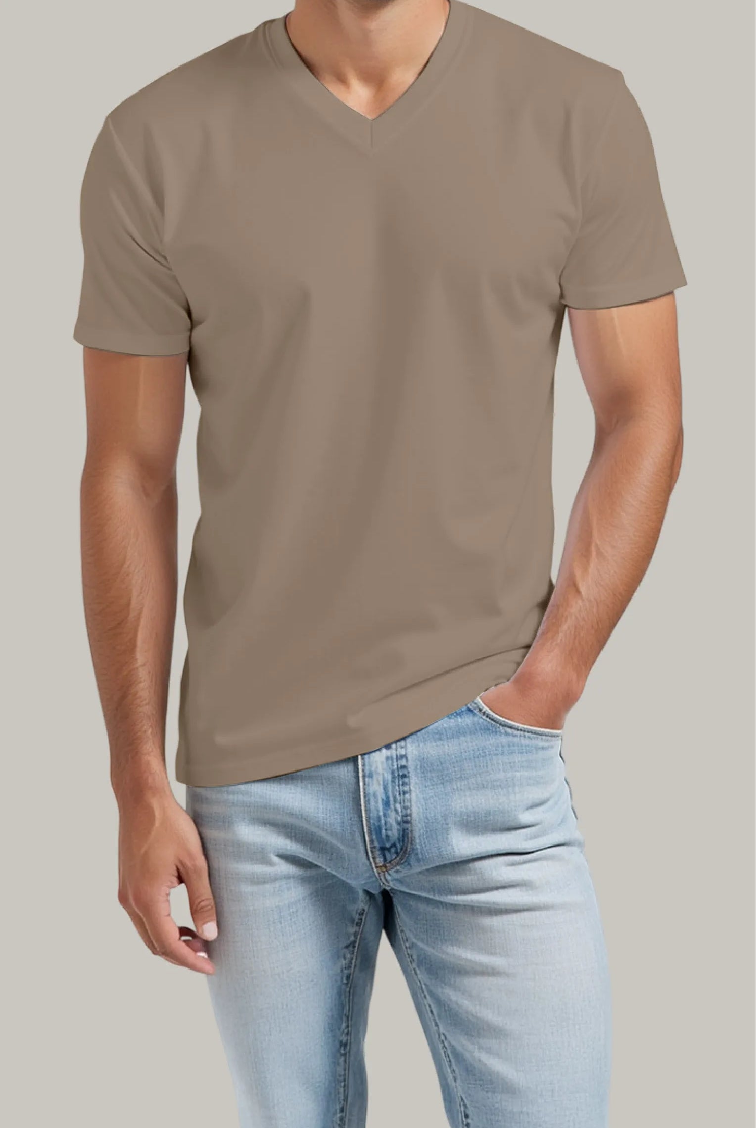 Franela Regular Hombre Cuello en V - FashionTex