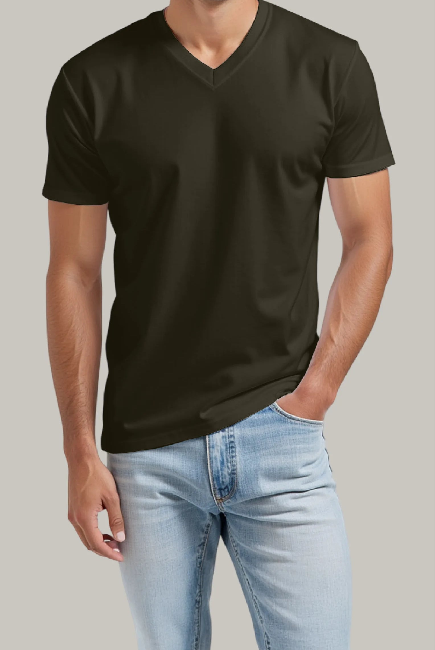 Franela Regular Hombre Cuello en V - FashionTex