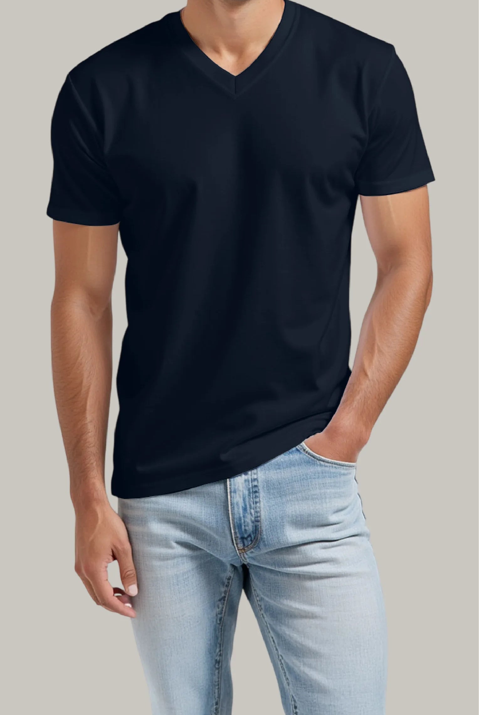 Franela Regular Hombre Cuello en V - FashionTex