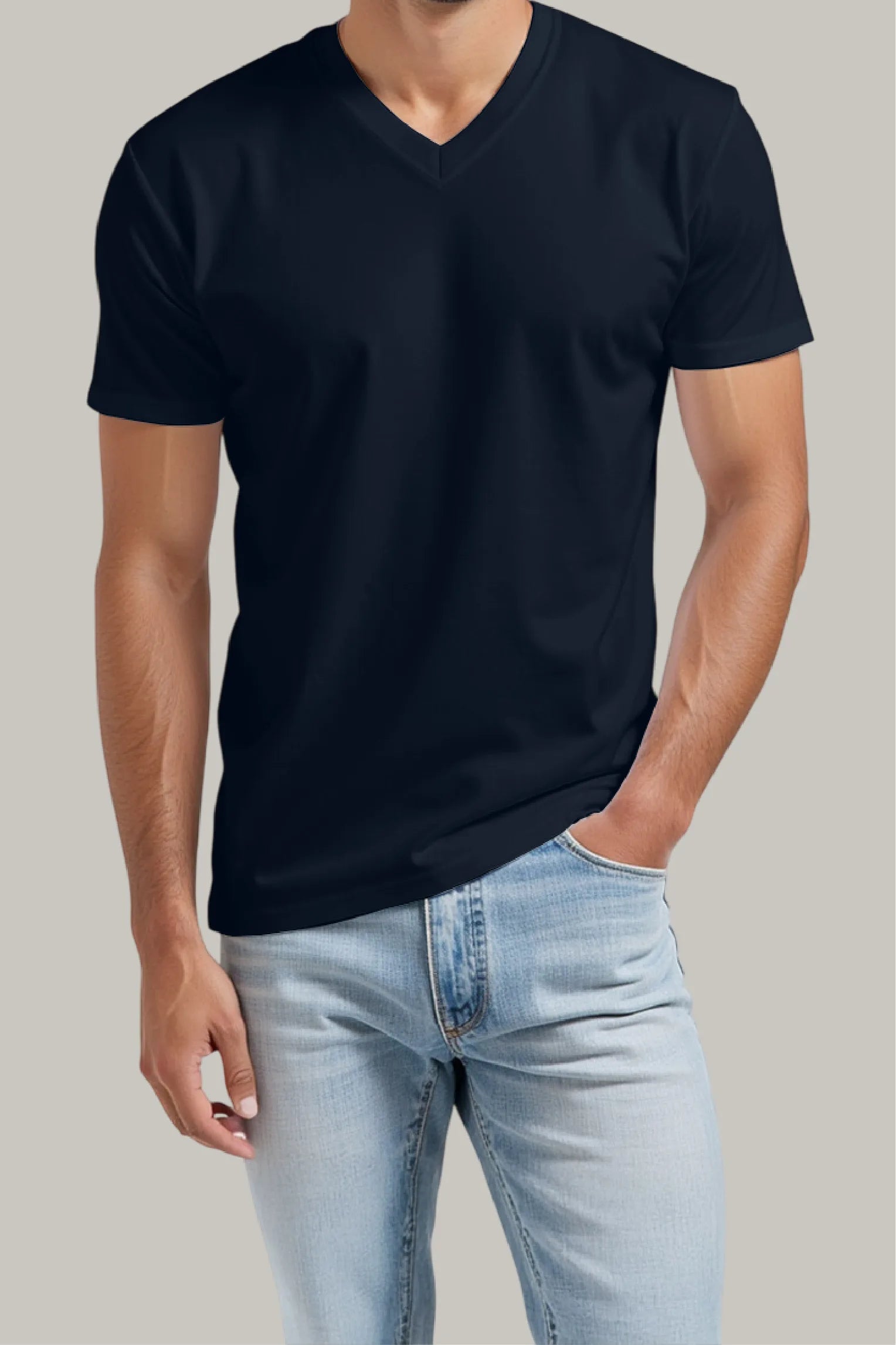 Franela Regular Hombre Cuello en V - FashionTex