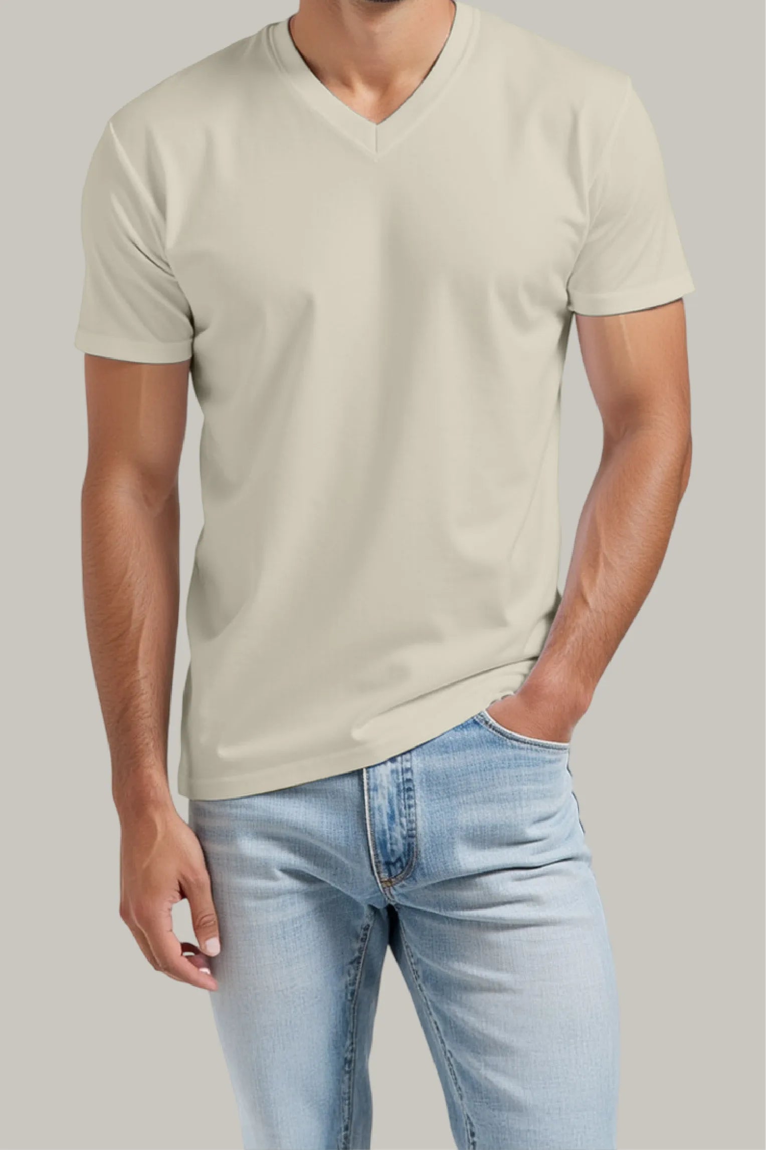 Franela Regular Hombre Cuello en V - FashionTex