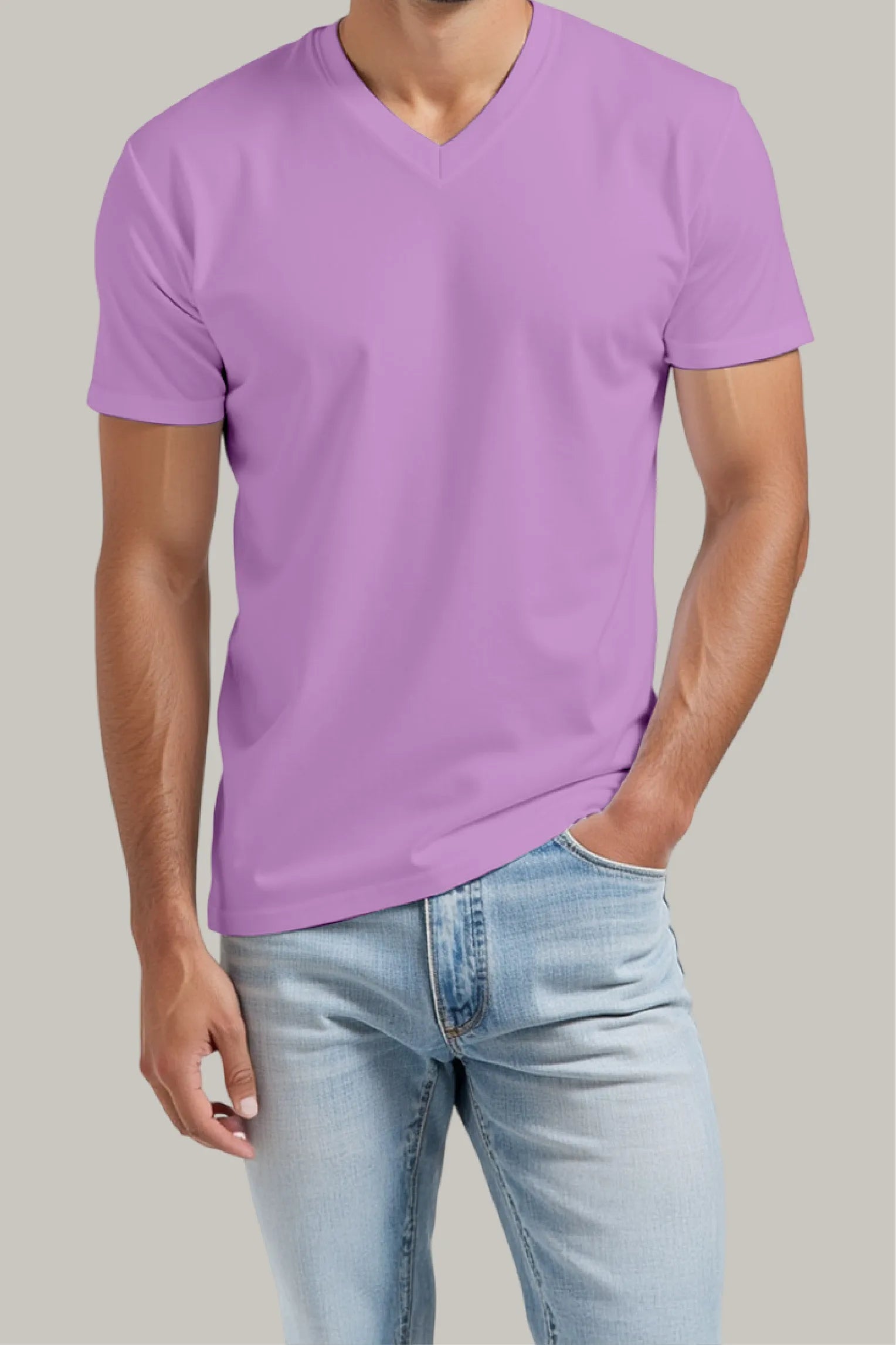 Franela Regular Hombre Cuello en V - FashionTex