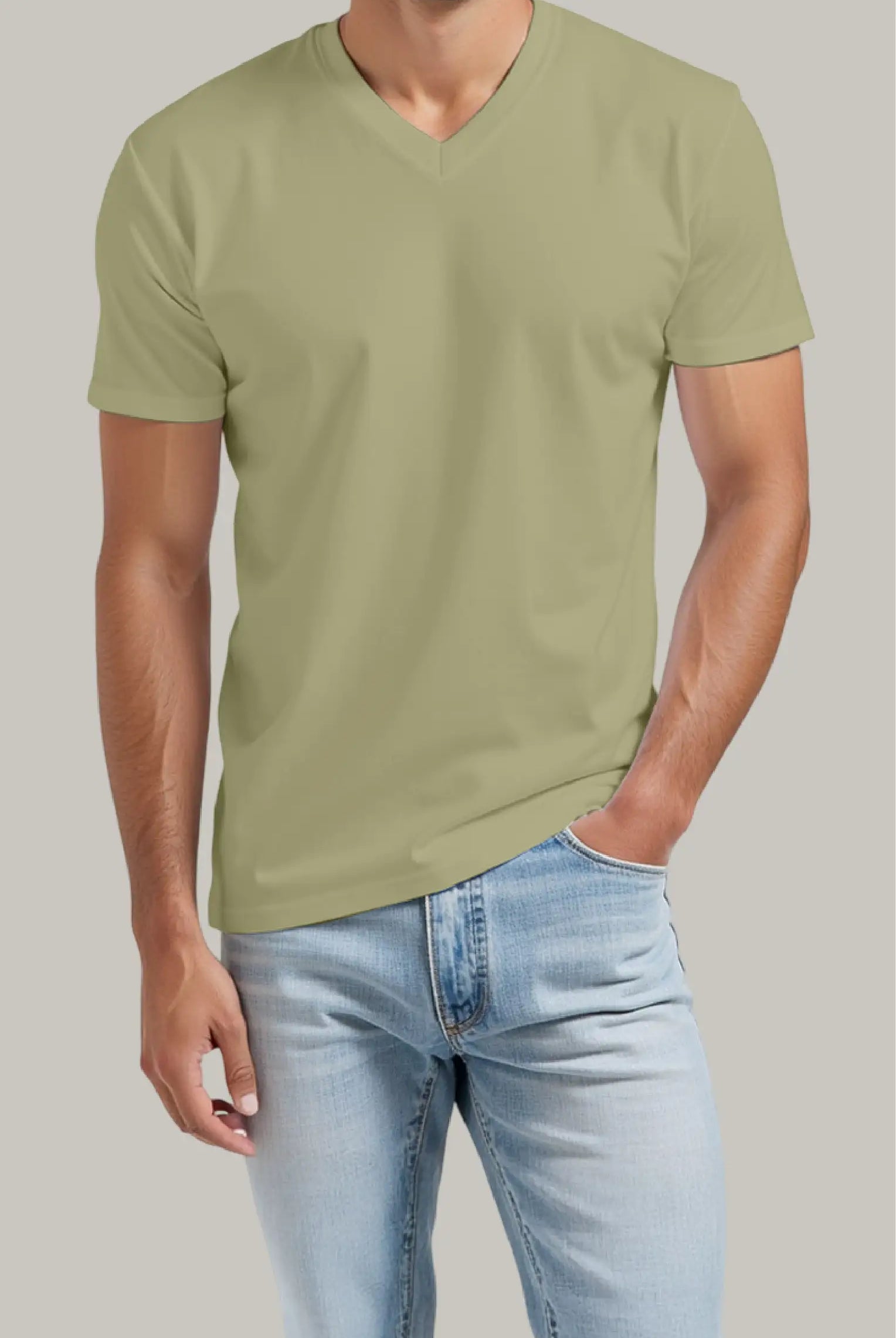 Franela Regular Hombre Cuello en V - FashionTex