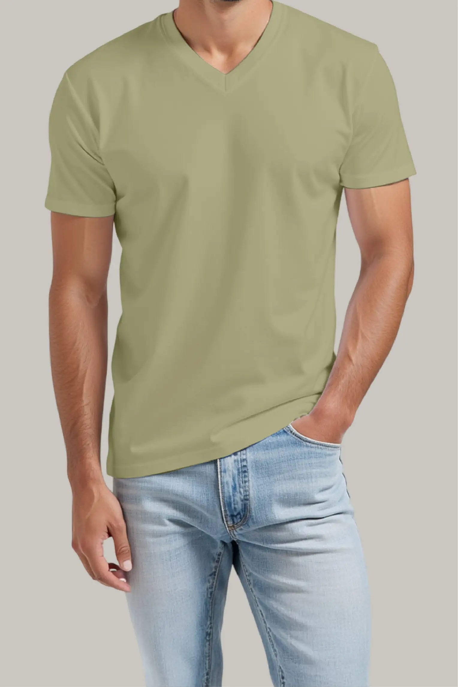 Franela Regular Hombre Cuello en V - FashionTex