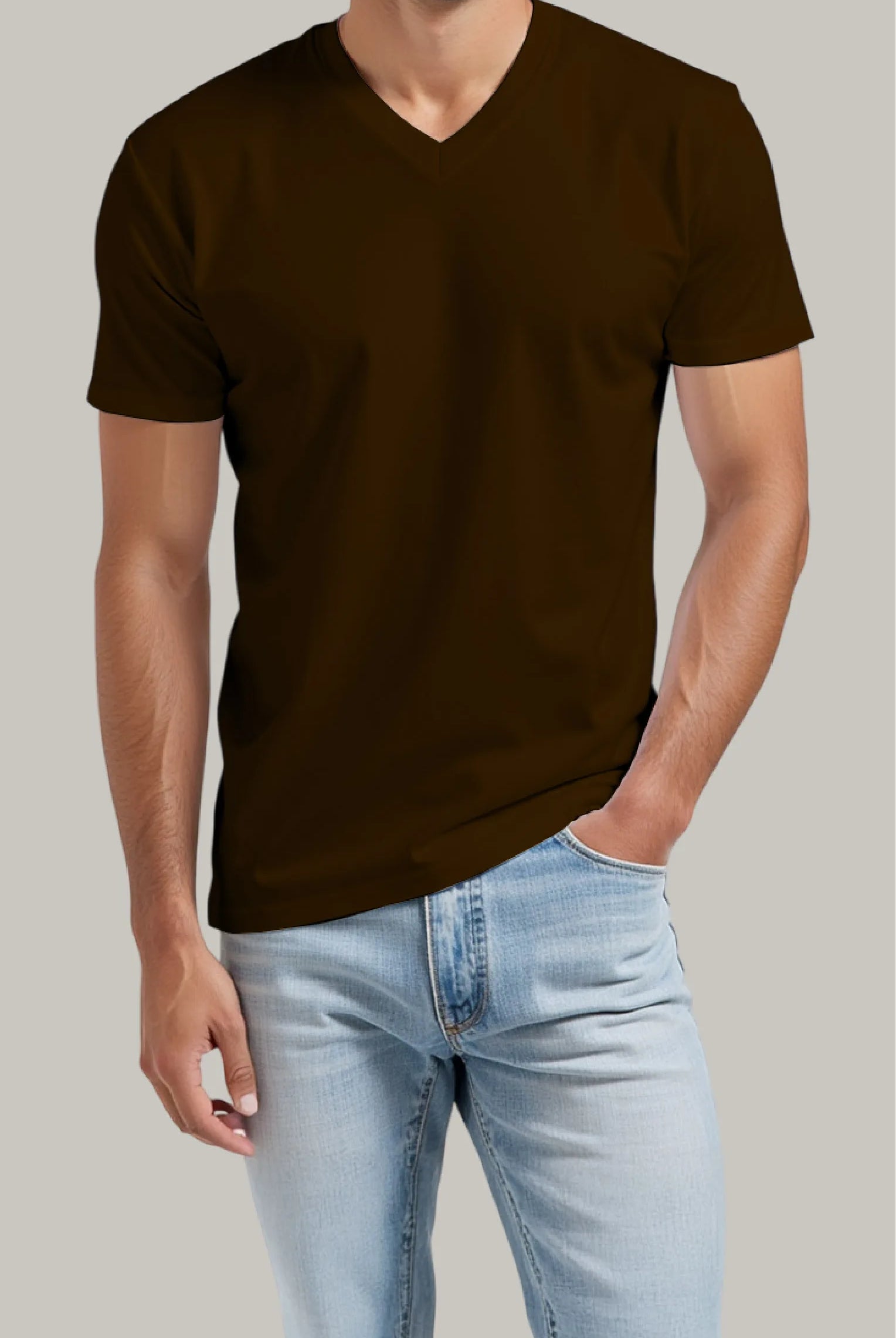 Franela Regular Hombre Cuello en V - FashionTex