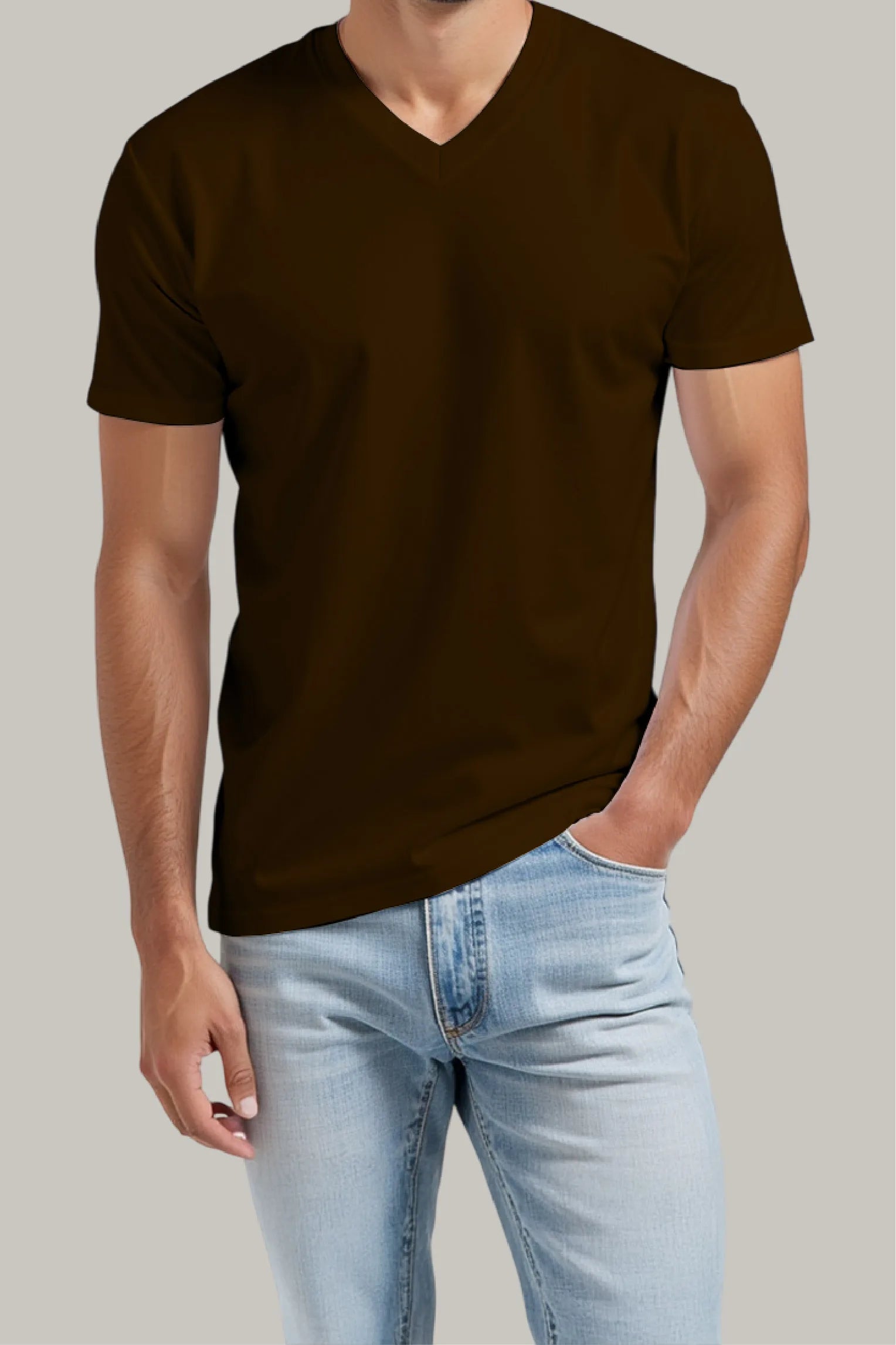 Franela Regular Hombre Cuello en V - FashionTex