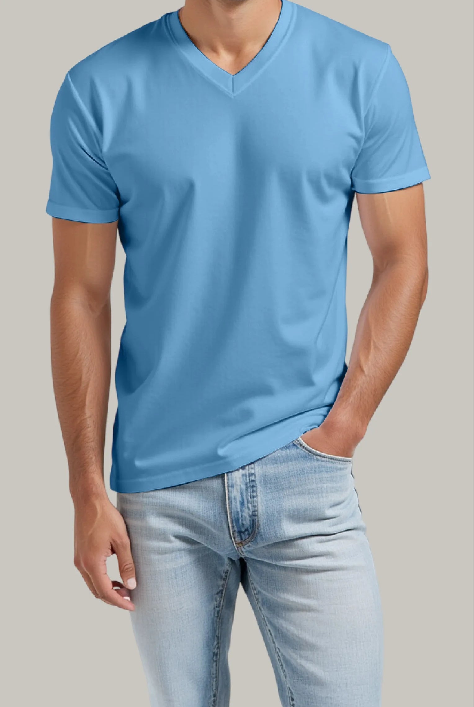 Franela Regular Hombre Cuello en V - FashionTex