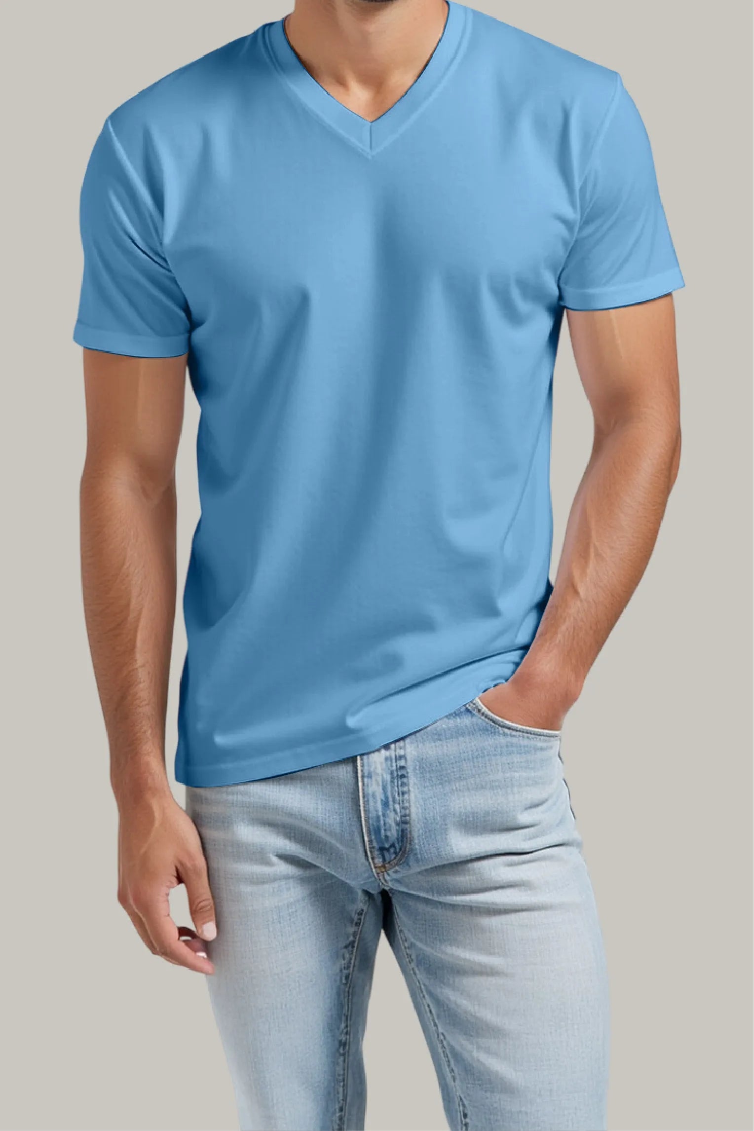 Franela Regular Hombre Cuello en V - FashionTex