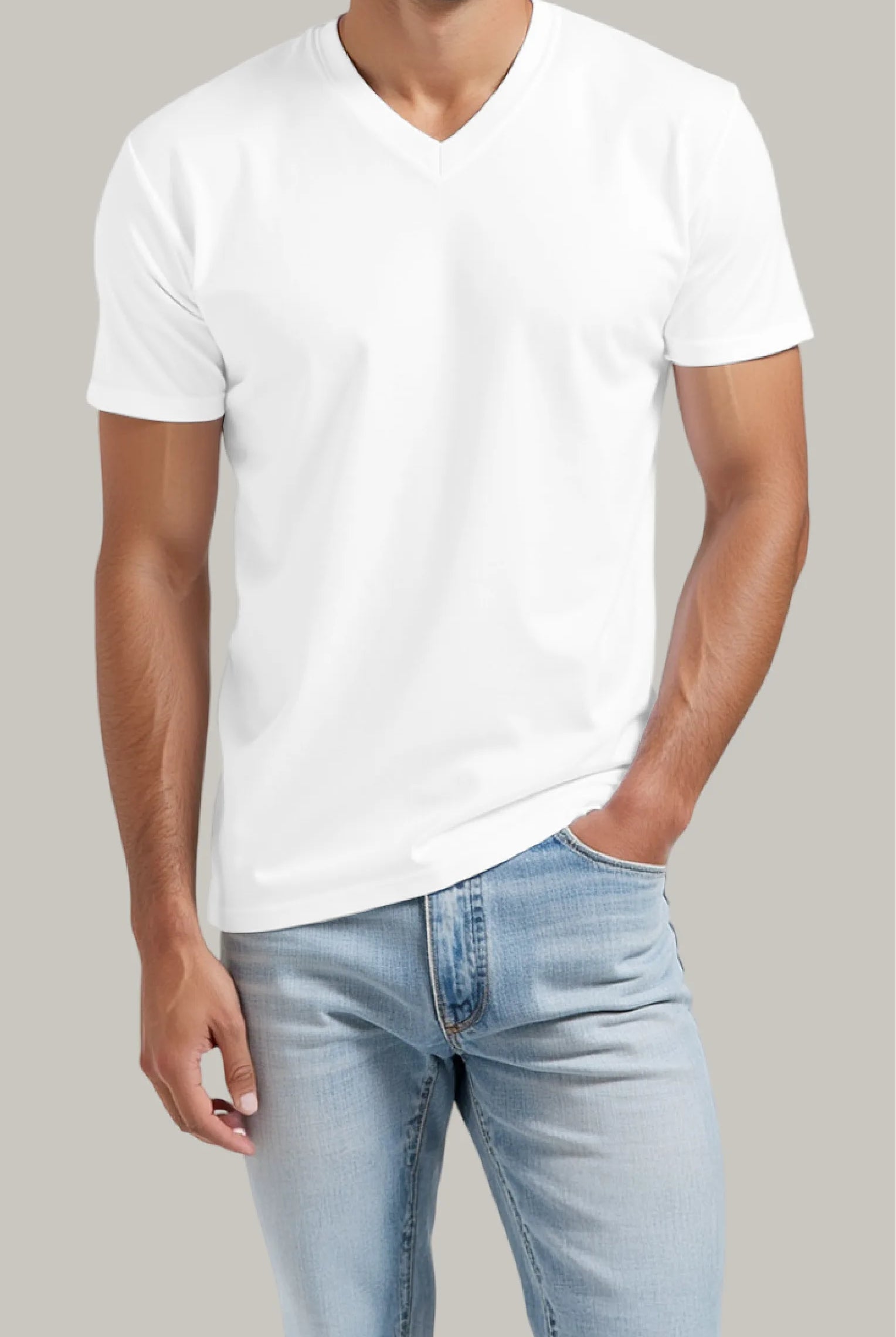 Franela Regular Hombre Cuello en V - FashionTex