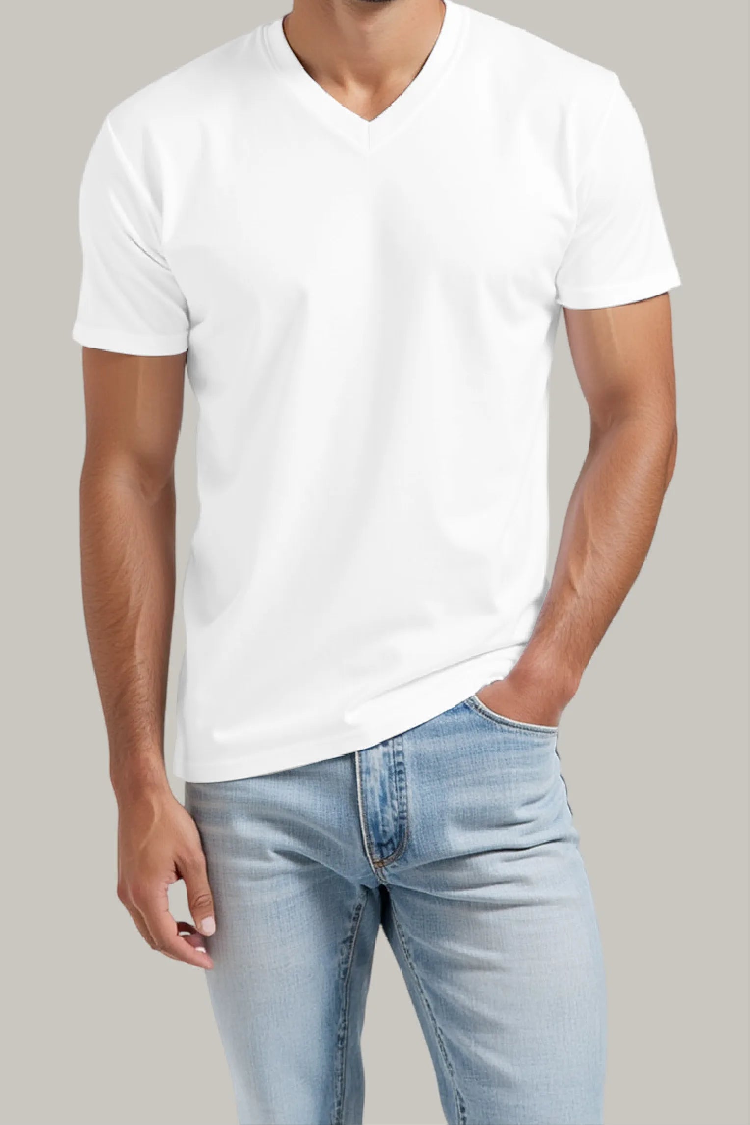 Franela Regular Hombre Cuello en V - FashionTex