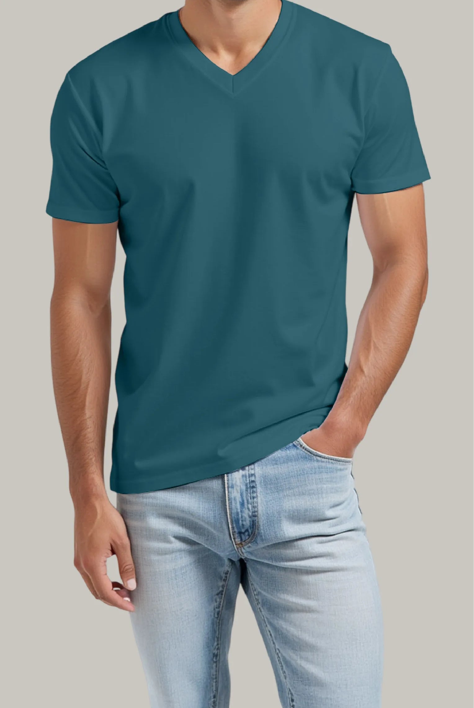 Franela Regular Hombre Cuello en V - FashionTex