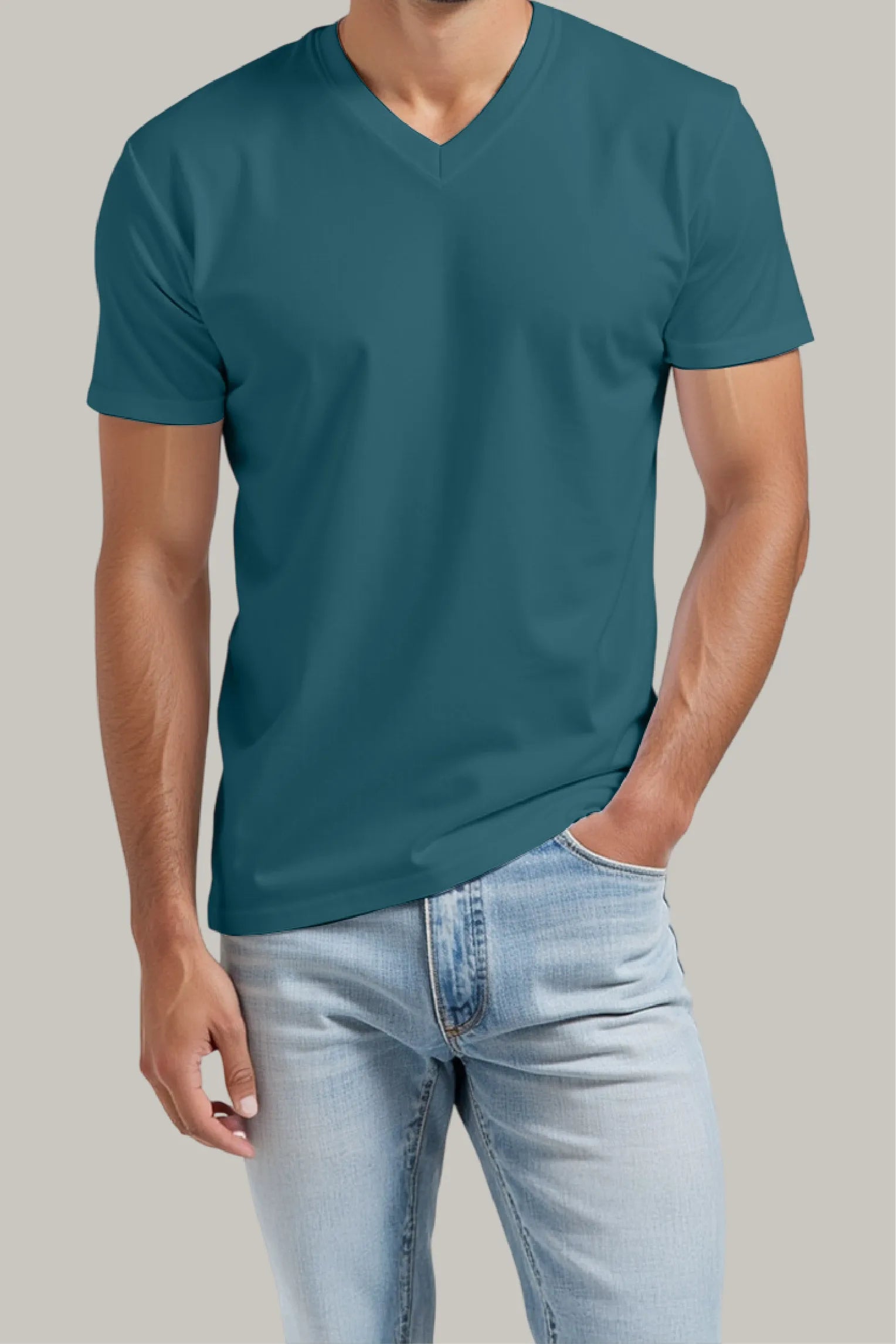 Franela Regular Hombre Cuello en V - FashionTex