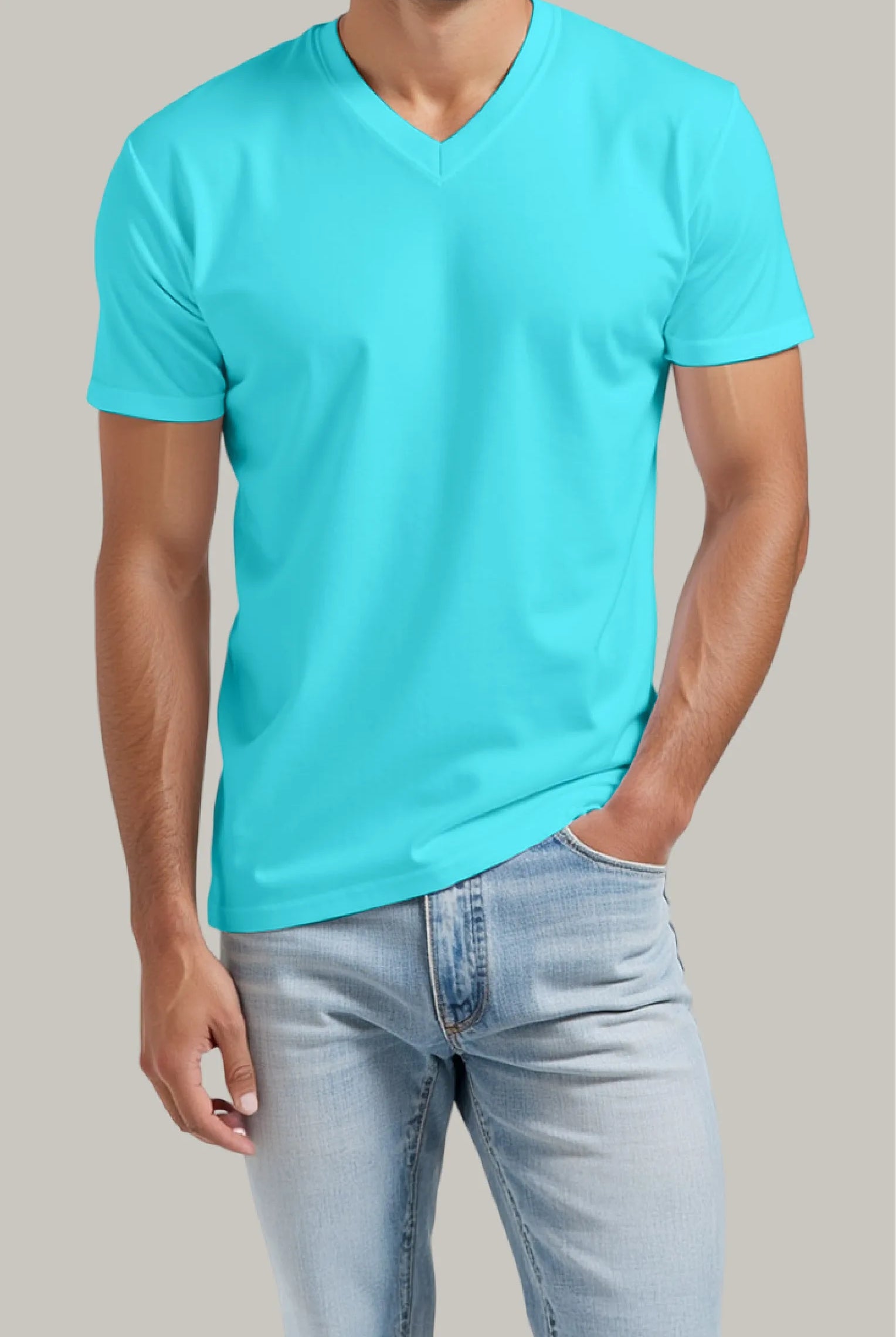 Franela Regular Hombre Cuello en V - FashionTex