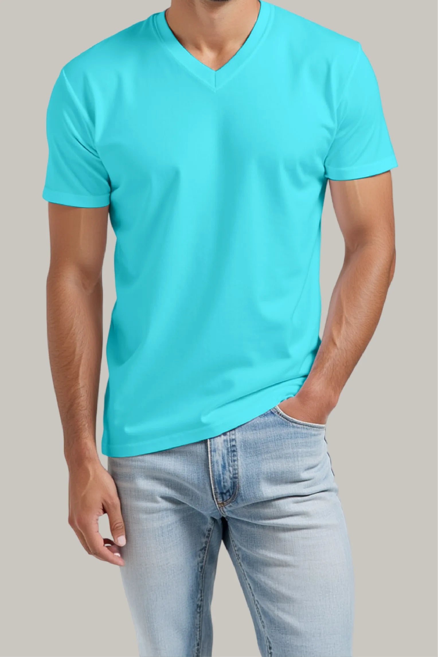 Franela Regular Hombre Cuello en V - FashionTex