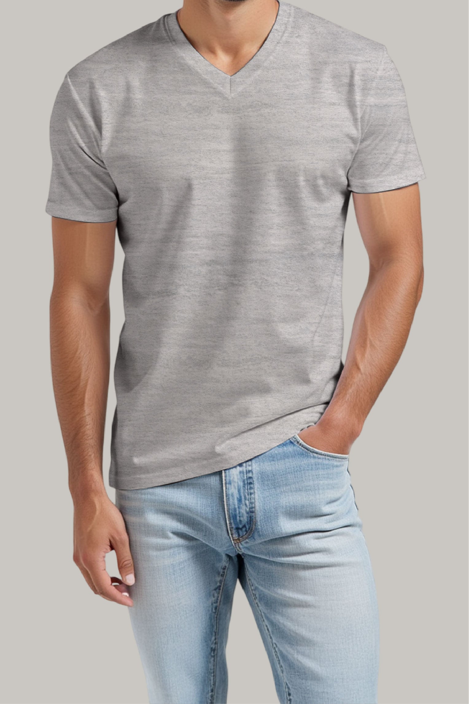 Franela Regular Hombre Cuello en V - FashionTex