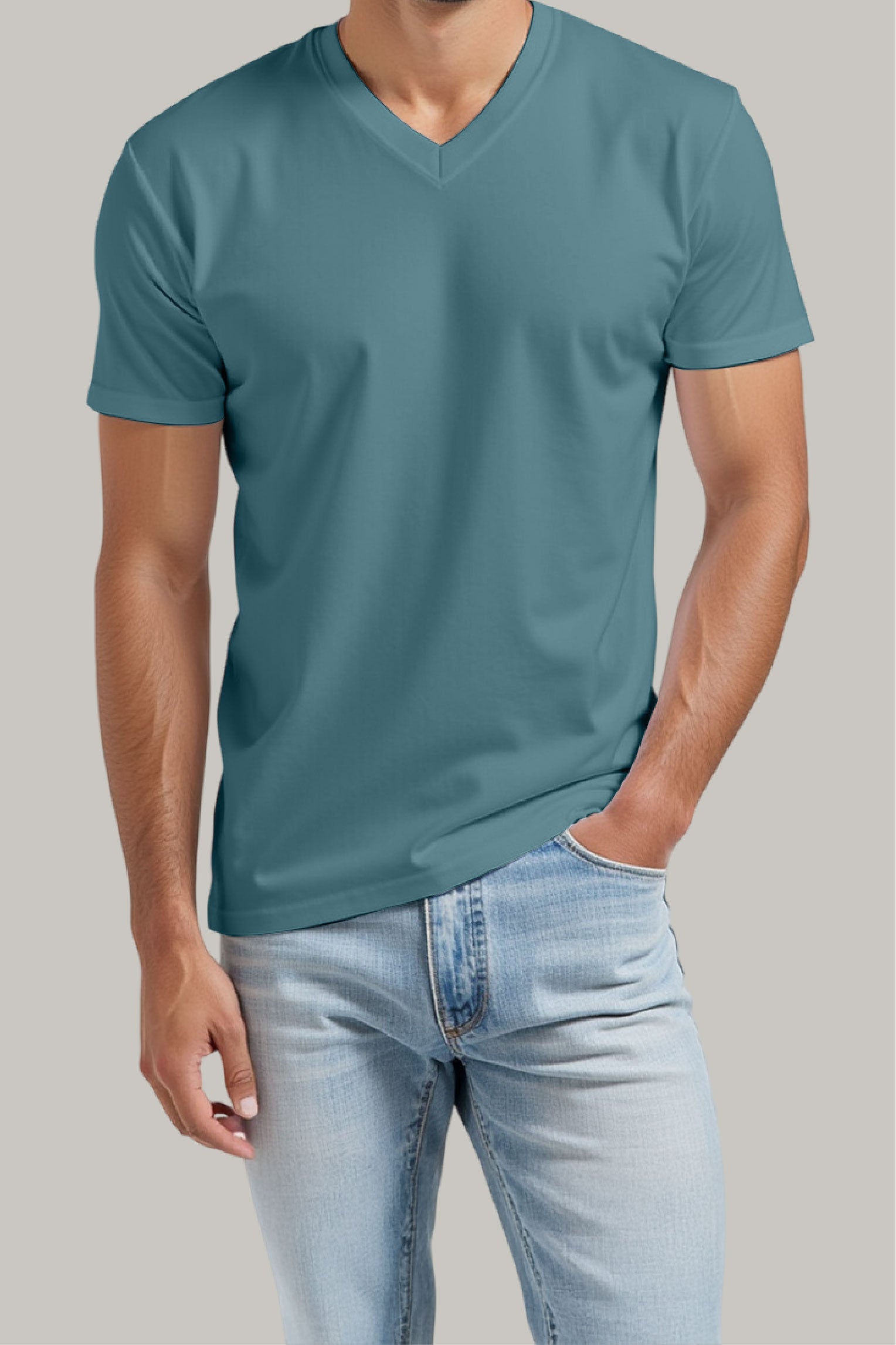 Franela Regular Hombre Cuello en V - FashionTex