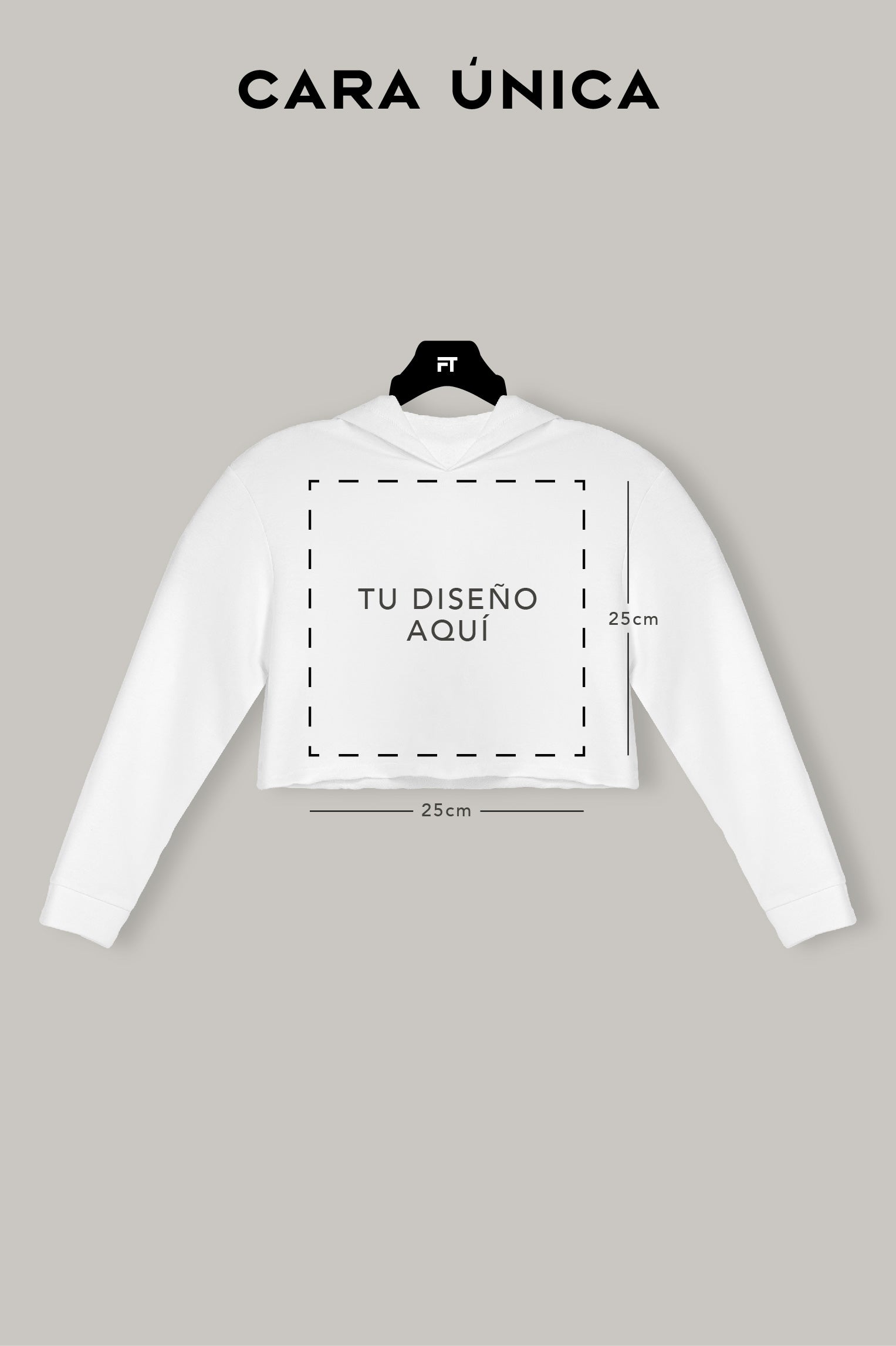 Hoodie Croptop Personalizable (Cuadrado) - FashionTex