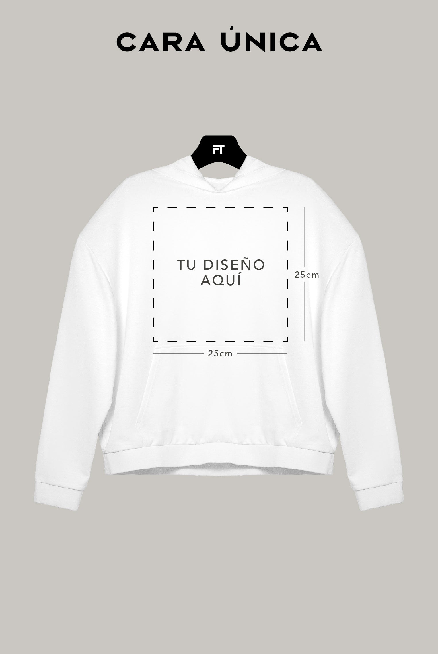 Hoodie Oversized Unisex Personalizable (Cuadrado) - FashionTex