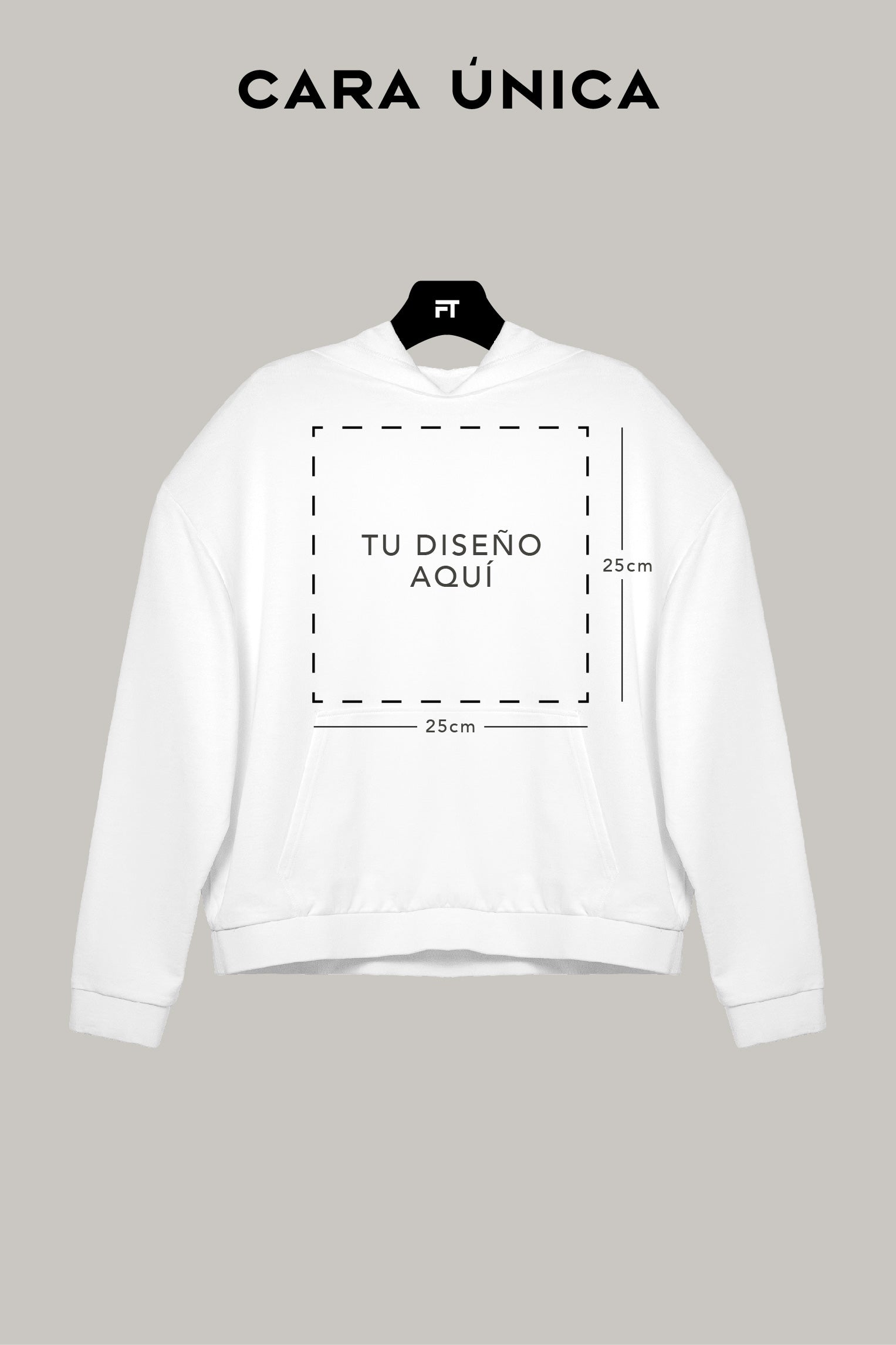 Hoodie Oversized Unisex Personalizable (Cuadrado) - FashionTex