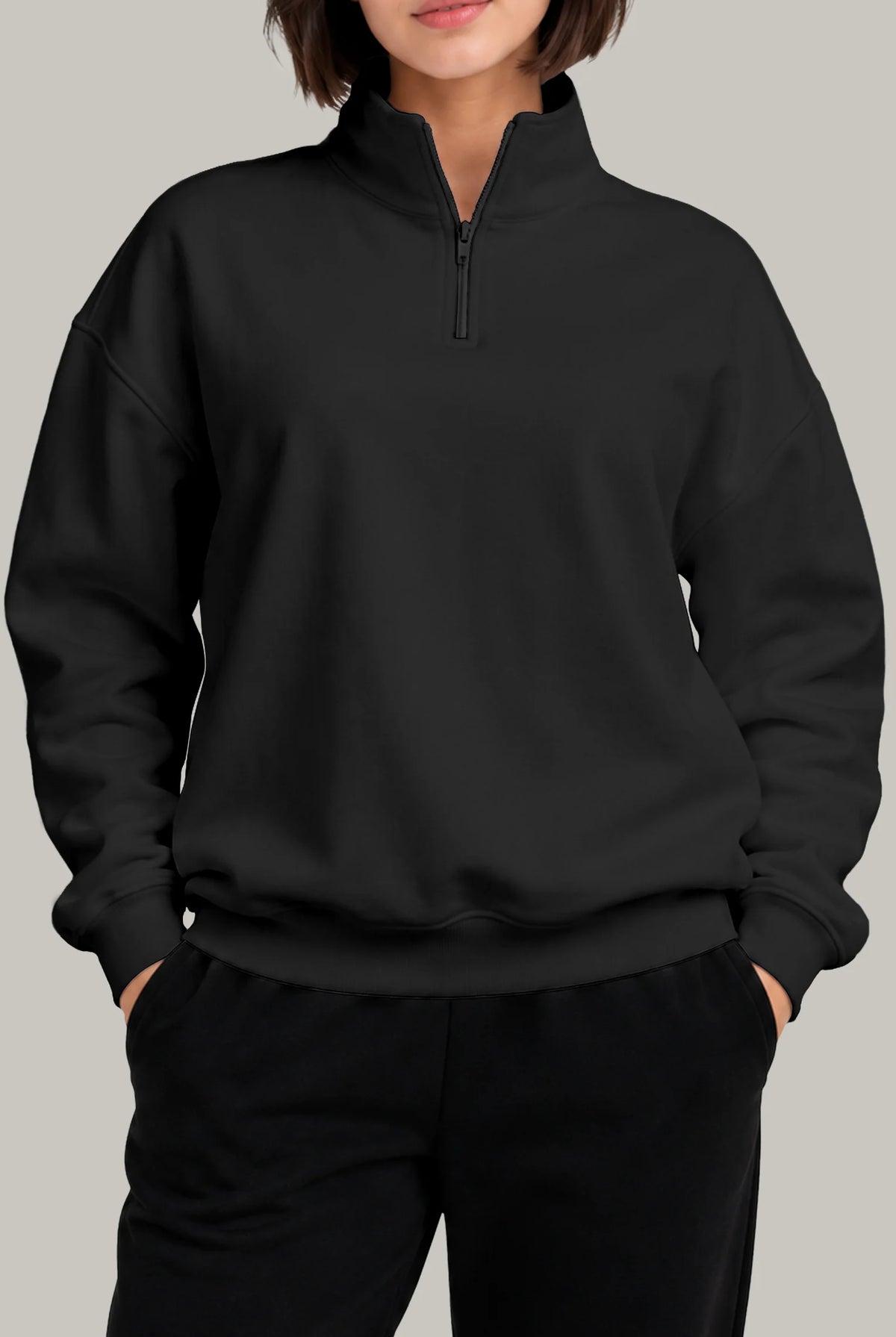 Hoodie Half Zip Unisex - FashionTex