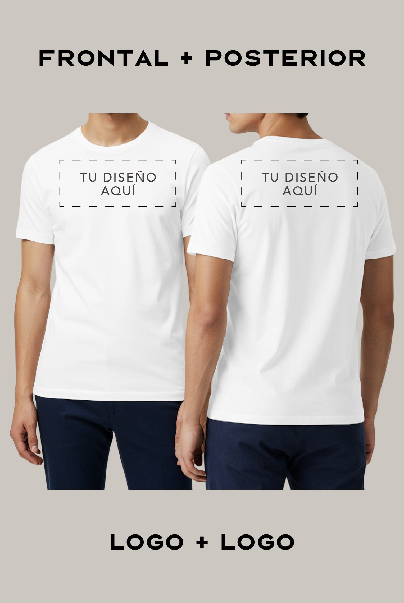 Franela Personalizable Hombre (Ambas Caras) Logo-Logo - FashionTex