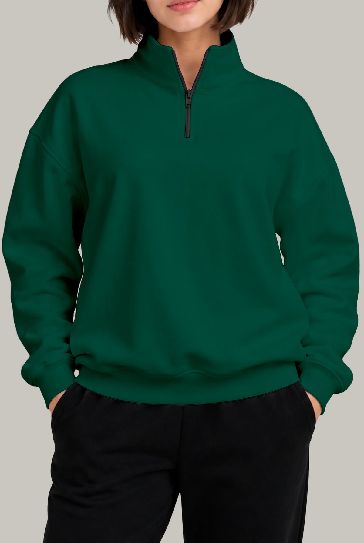Hoodie Half Zip Unisex - FashionTex