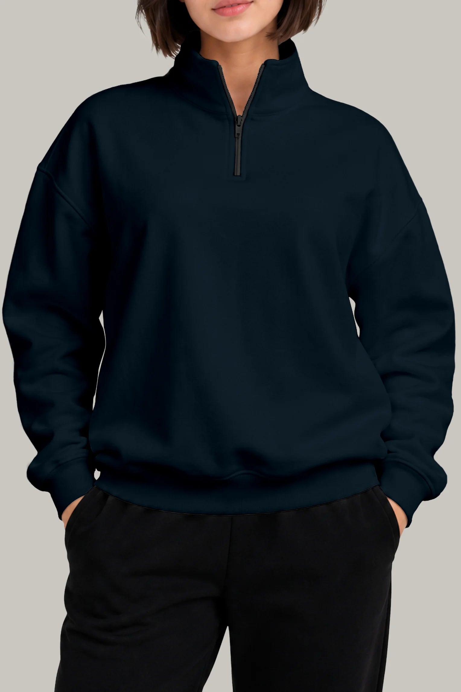 Hoodie Half Zip Unisex - FashionTex