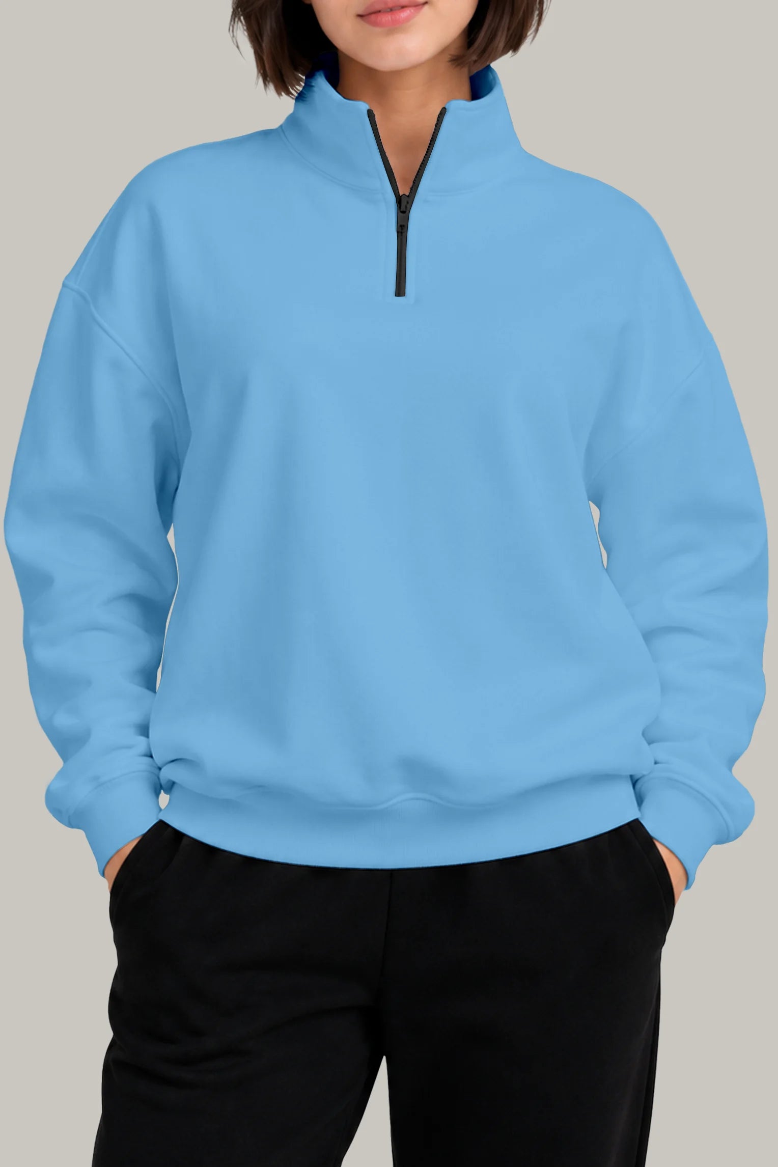 Hoodie Half Zip Unisex - FashionTex