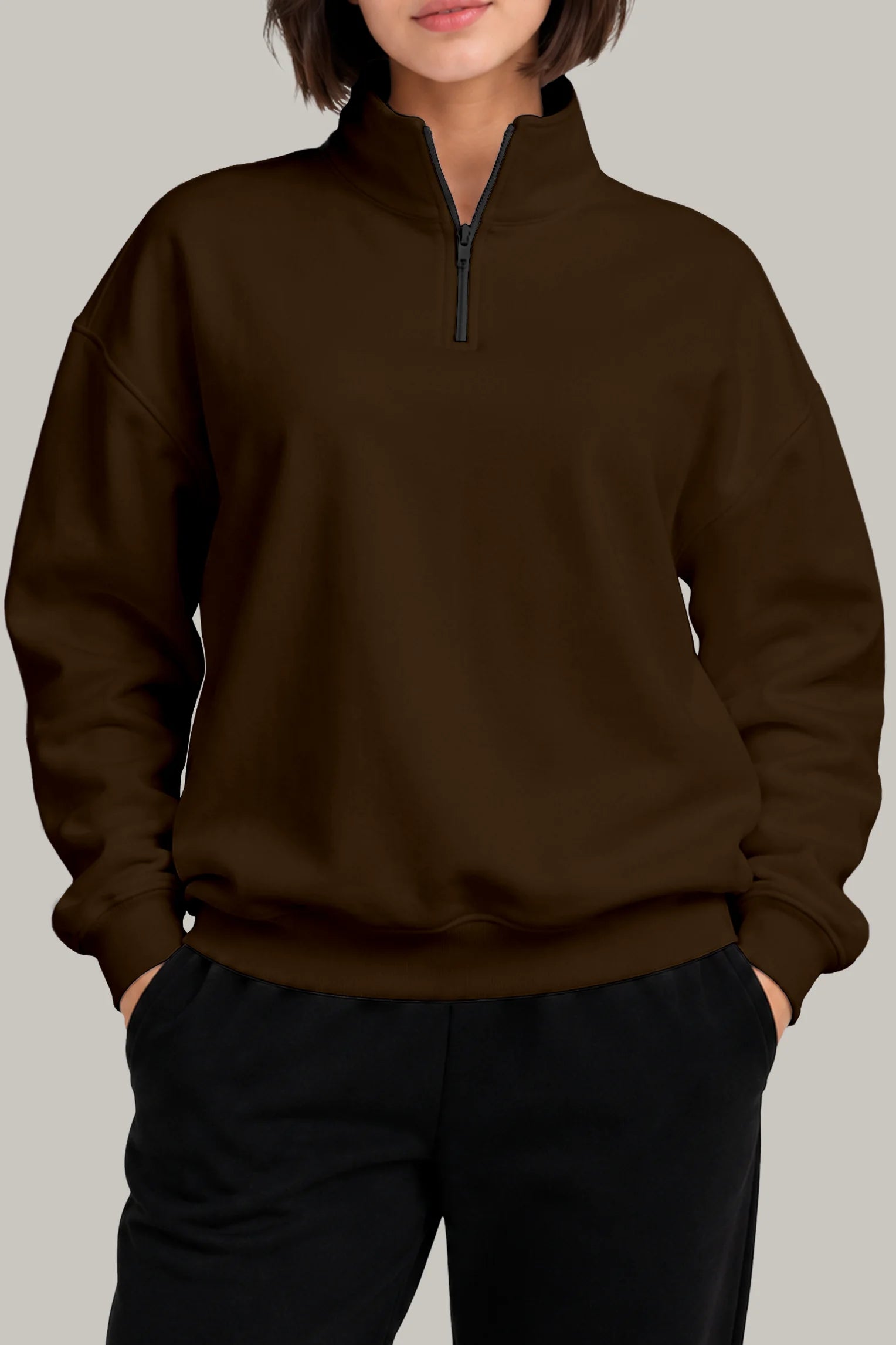 Hoodie Half Zip Unisex - FashionTex
