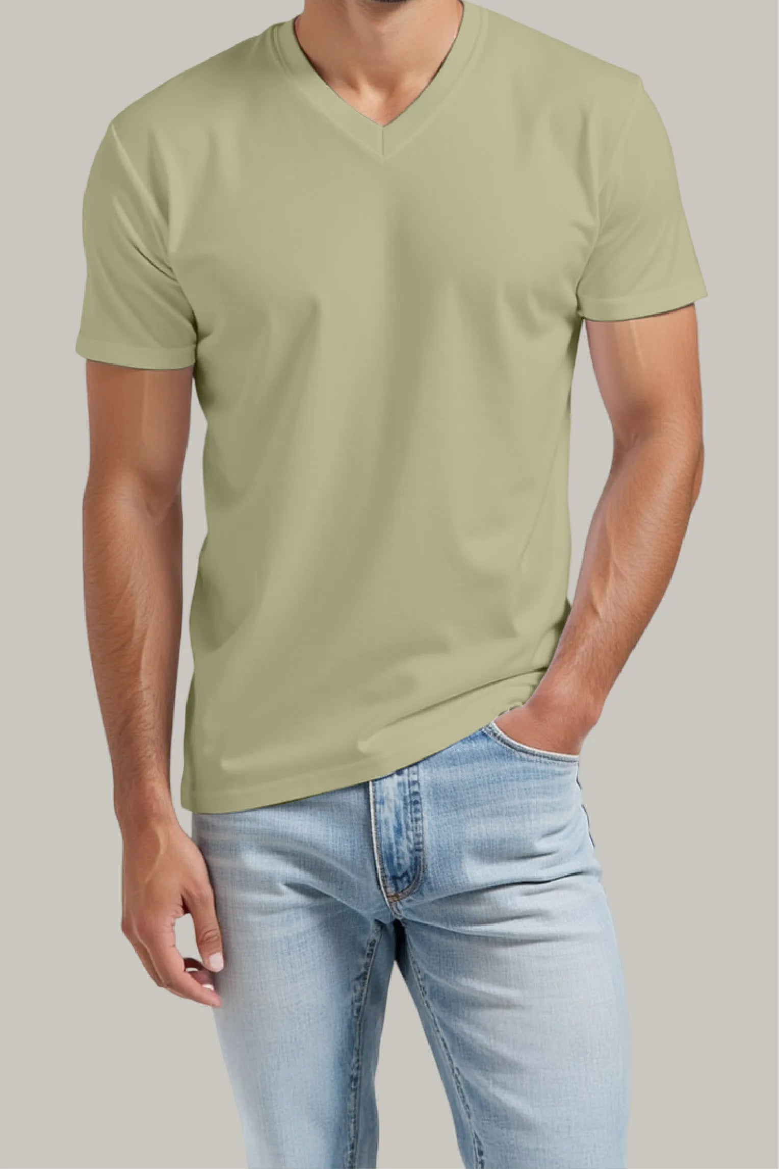 Franela Regular Hombre Cuello en V - FashionTex