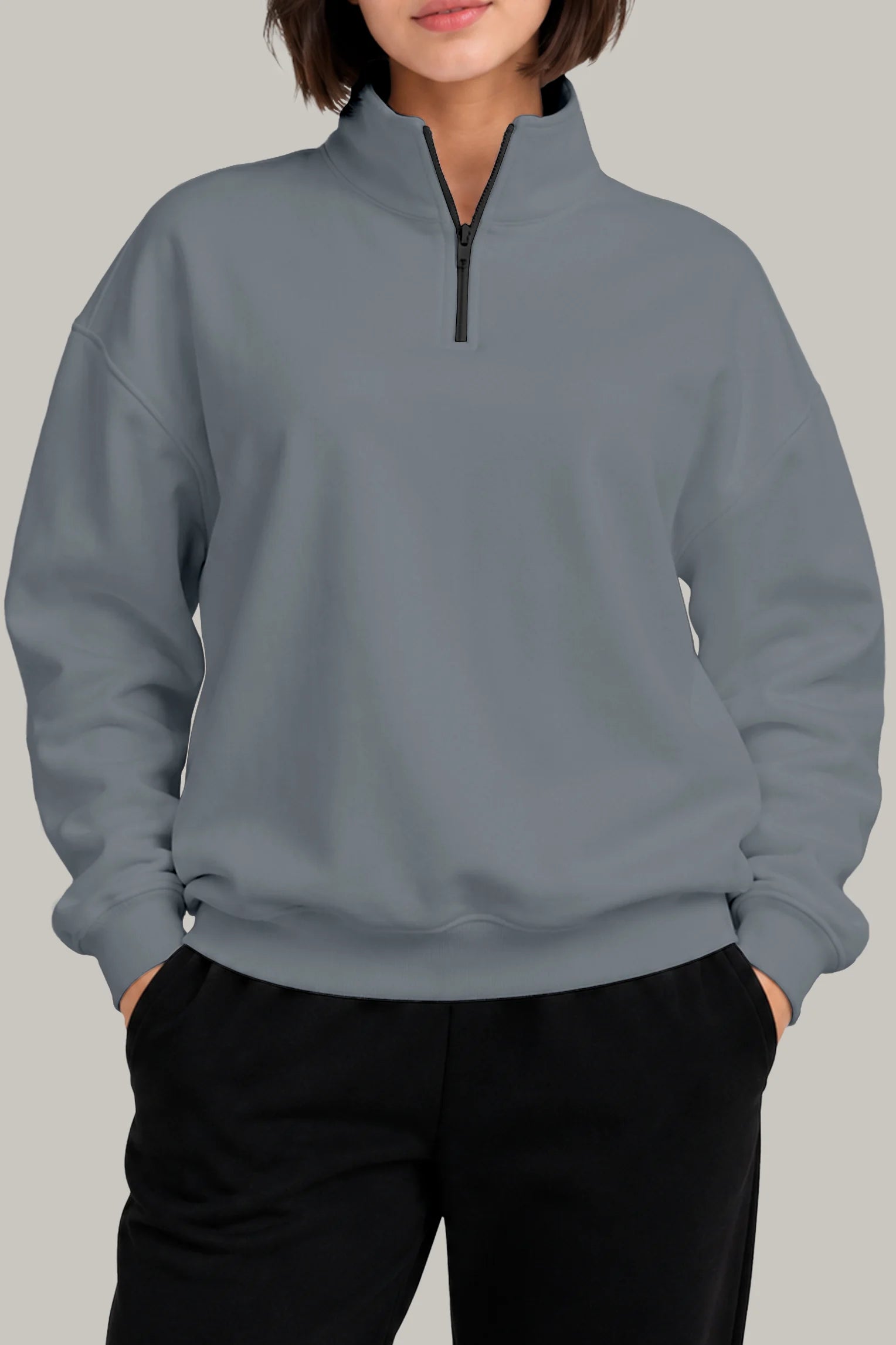 Hoodie Half Zip Unisex - FashionTex