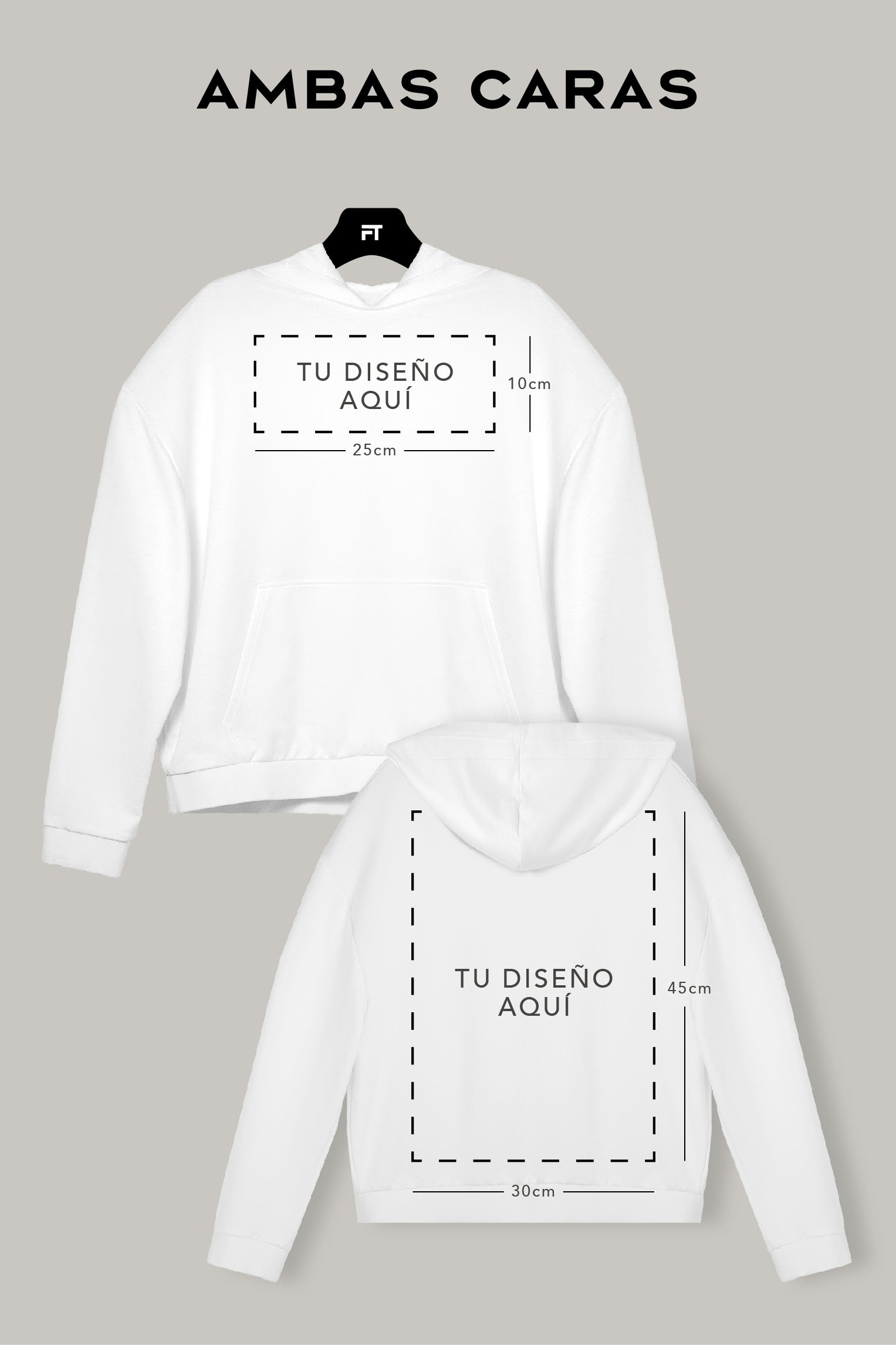 Hoodie Oversized Unisex Personalizable (Ambas Caras) Logo-Completo - FashionTex