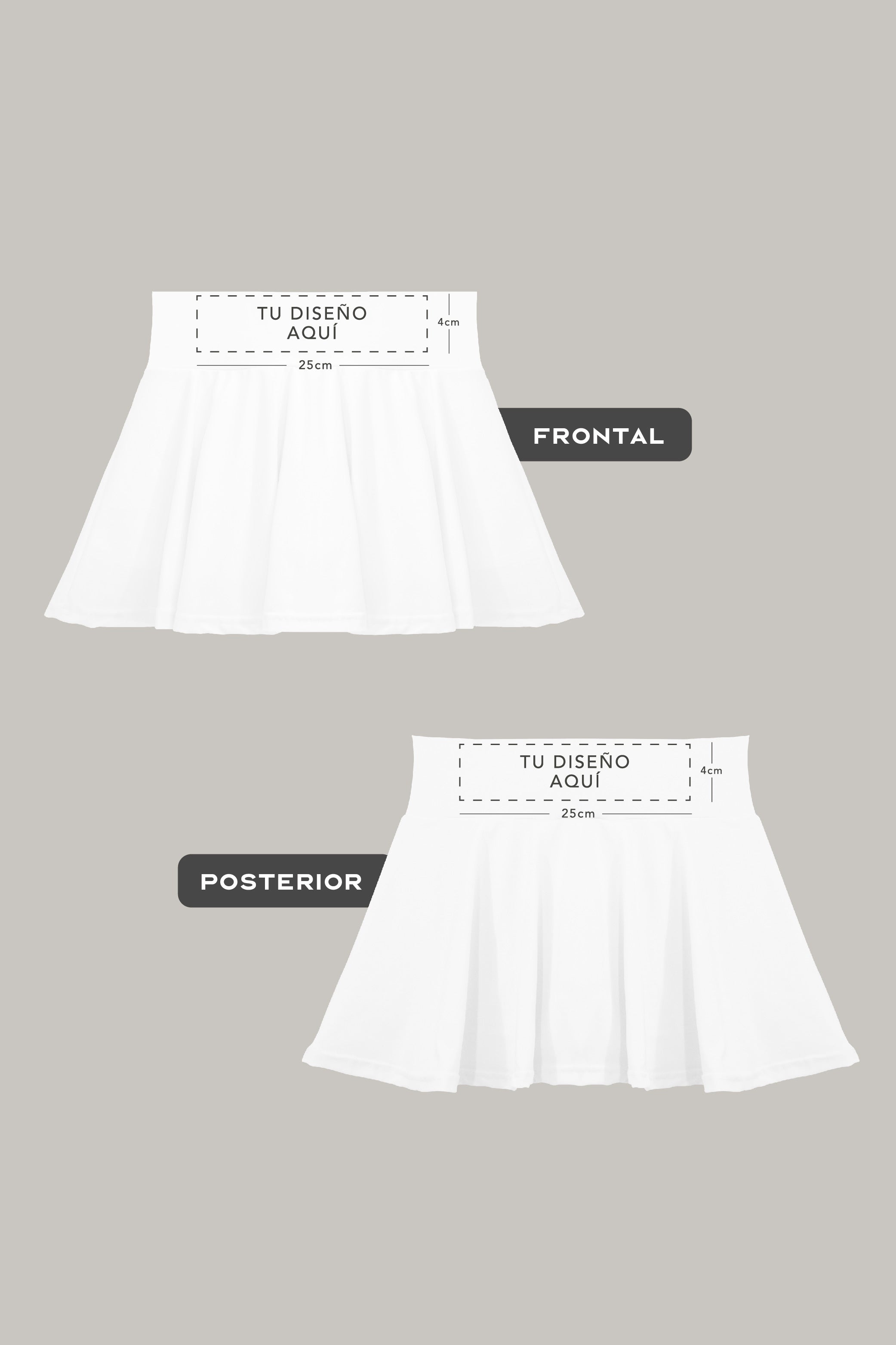Falda Sport Personalizable (Frontal + Posterior) - FashionTex