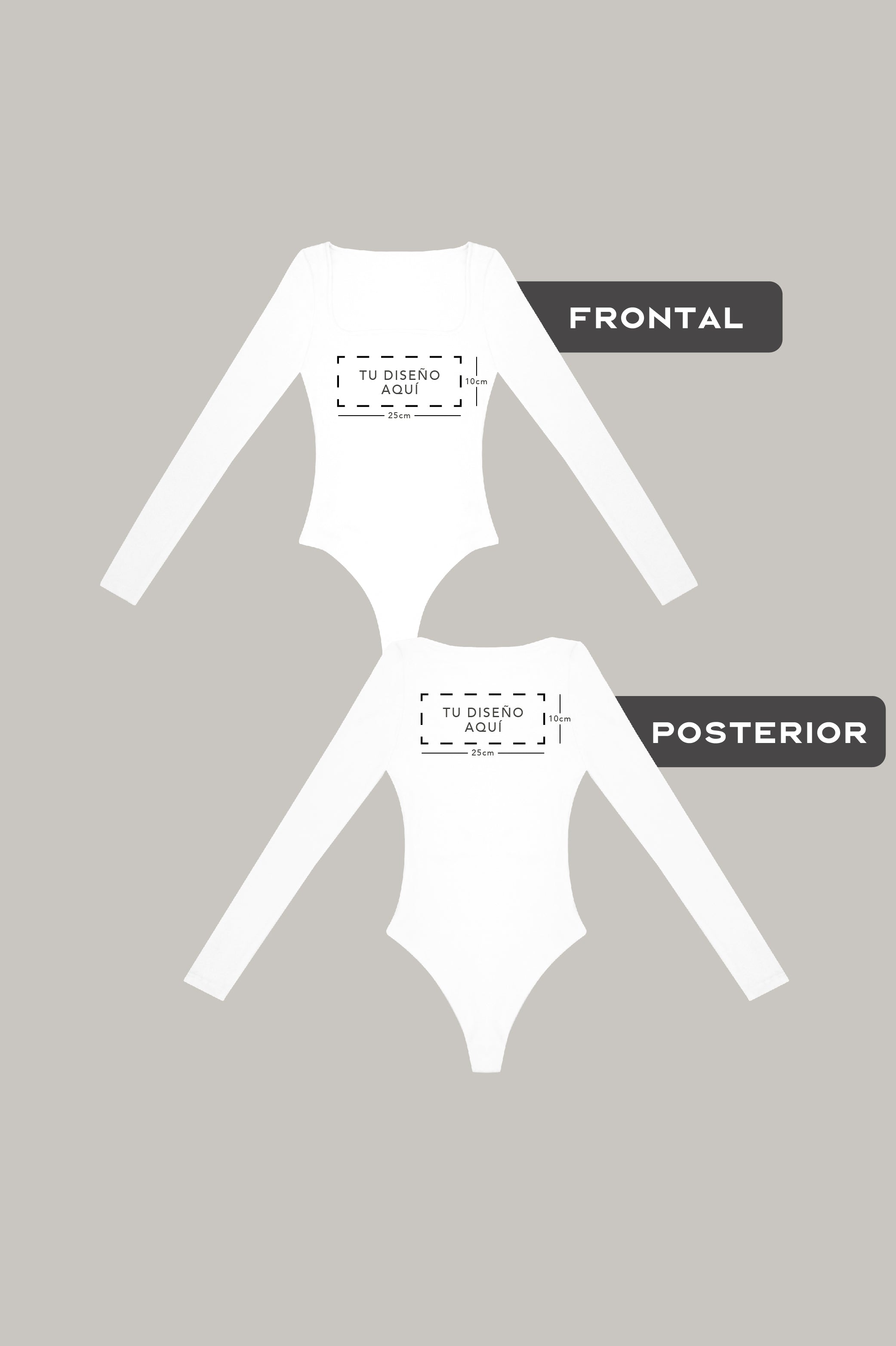 Body Sport con Manga Personalizable (Frontal + Posterior) - FashionTex